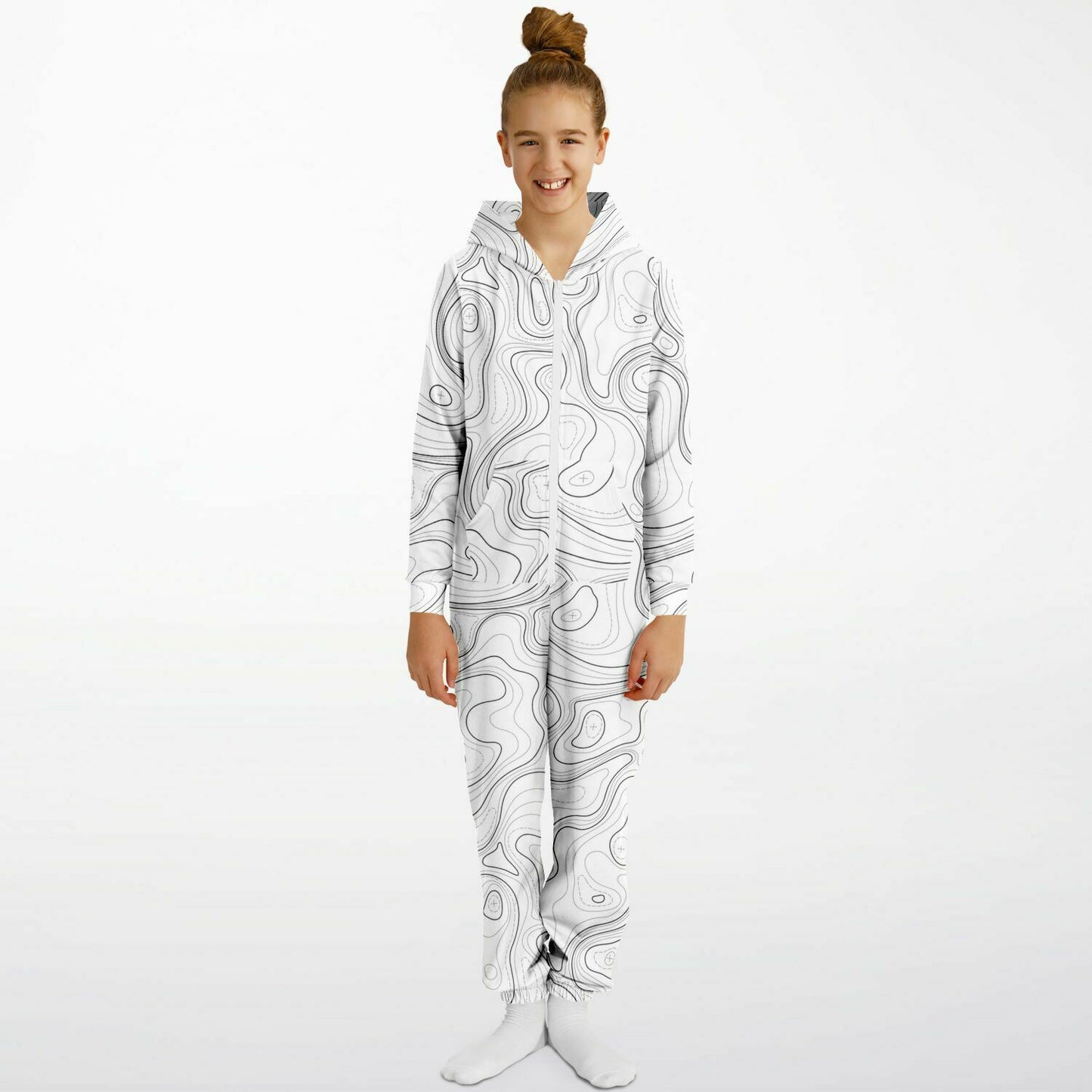 White Topo Kids Unisex Jumpsuit