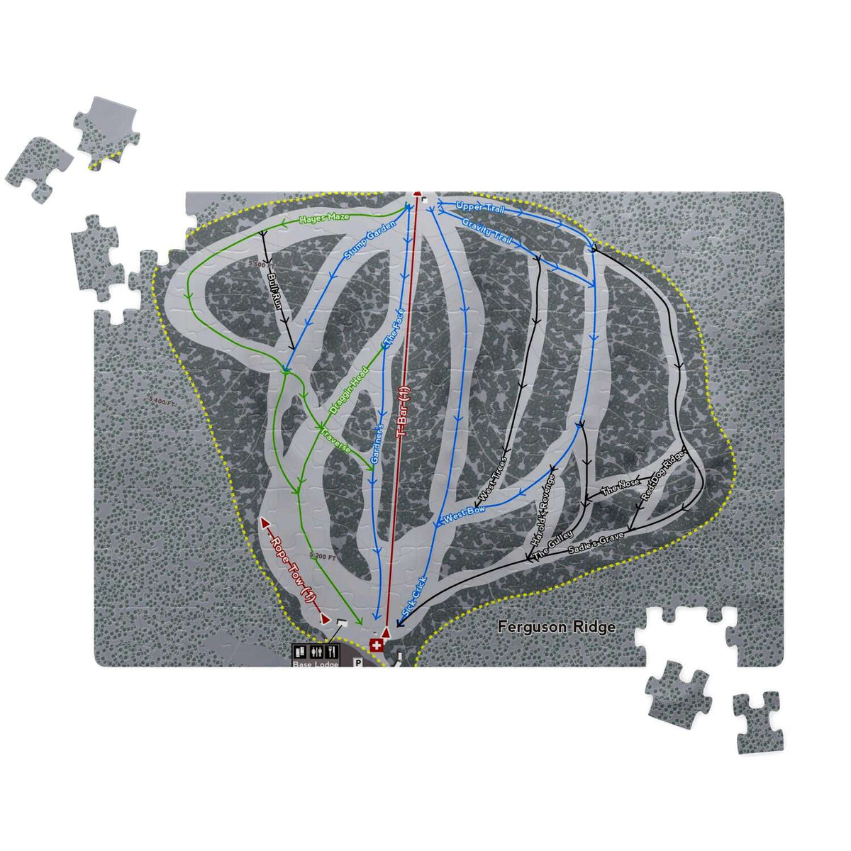 Ferguson Ridge Oregon Ski Trail Map Puzzle - Powderaddicts