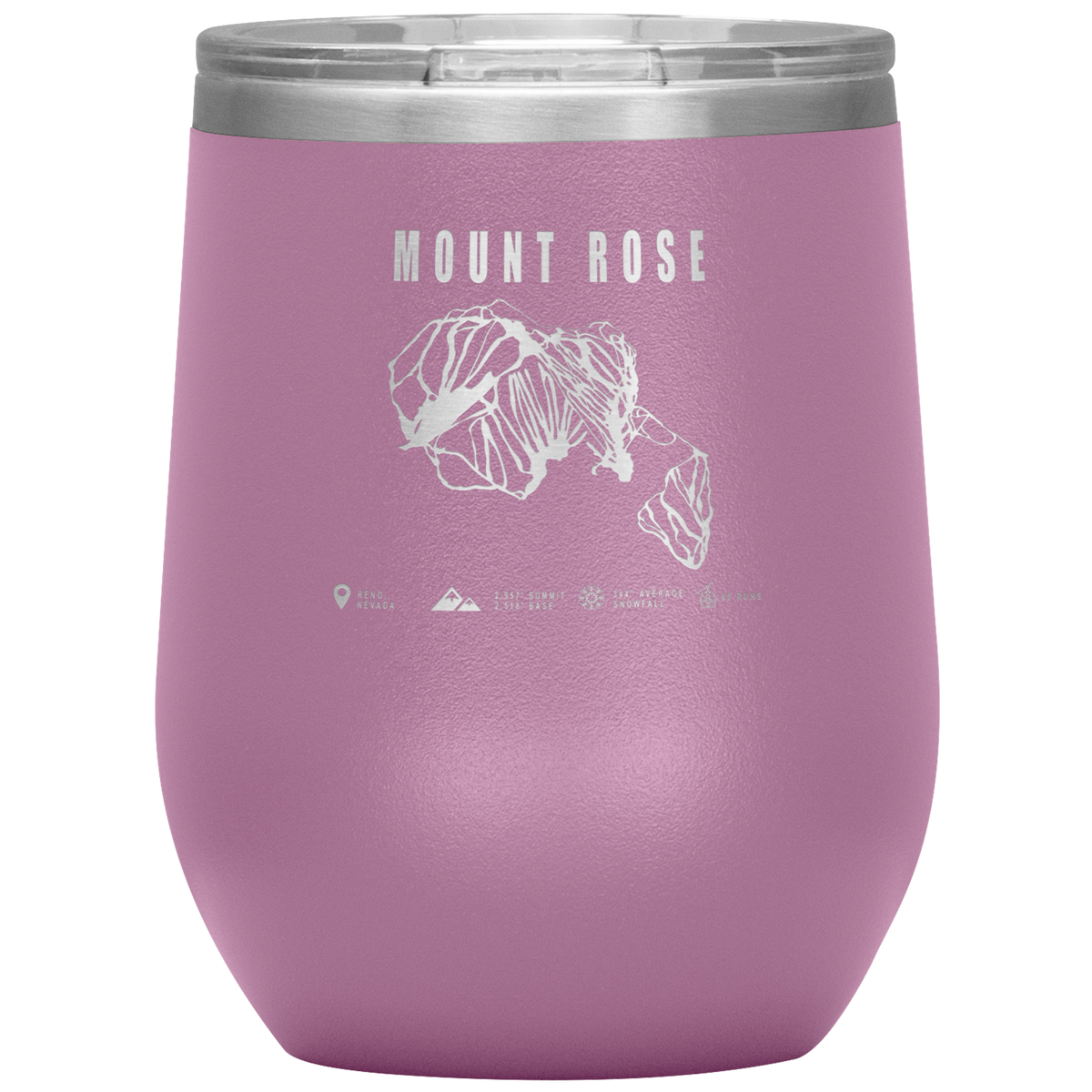 Mount Rose, Nevada Ski Trail Map Wine 12oz Tumbler - Powderaddicts
