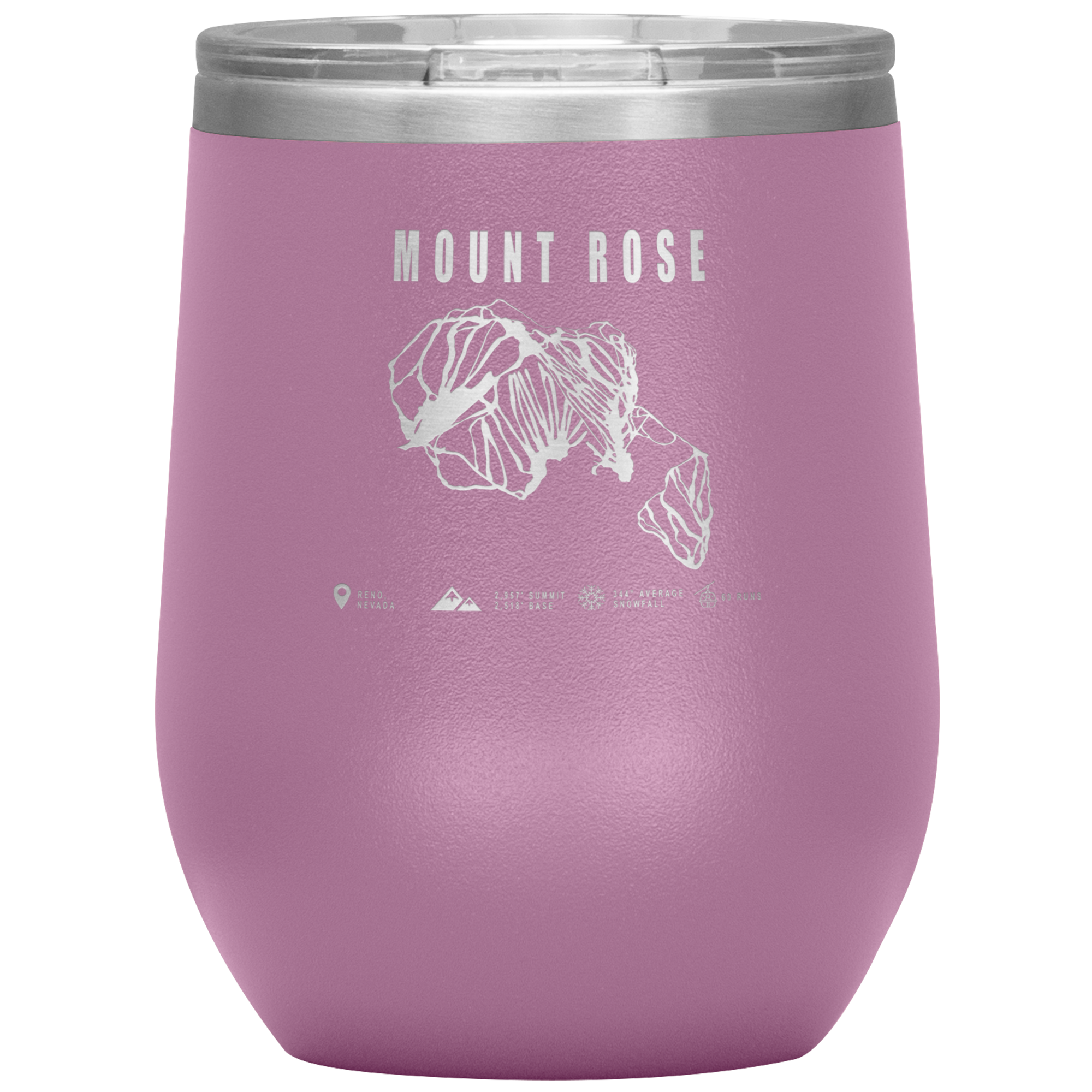 Mount Rose, Nevada Ski Trail Map Wine 12oz Tumbler - Powderaddicts