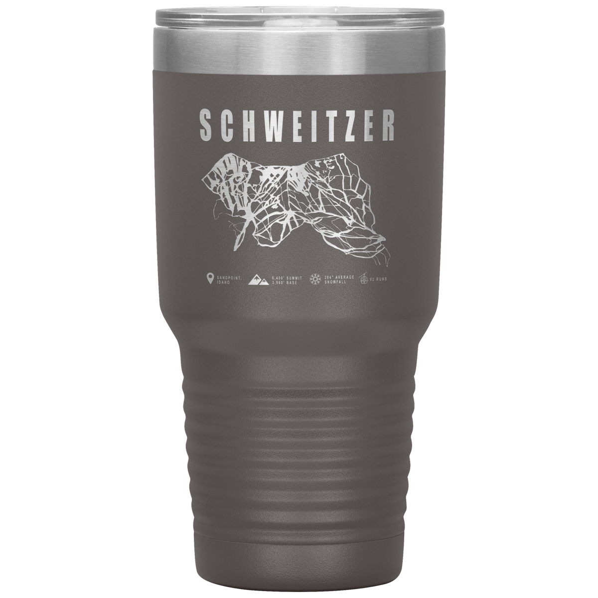 Schweitzer Idaho Ski Trail Map 30oz Tumbler - Powderaddicts
