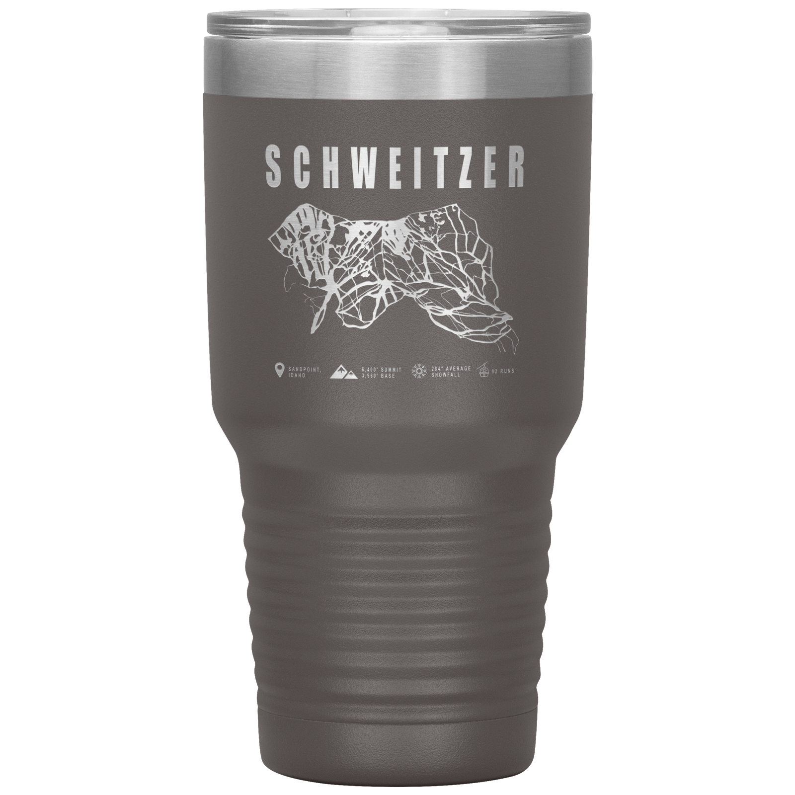 Schweitzer Idaho Ski Trail Map 30oz Tumbler - Powderaddicts