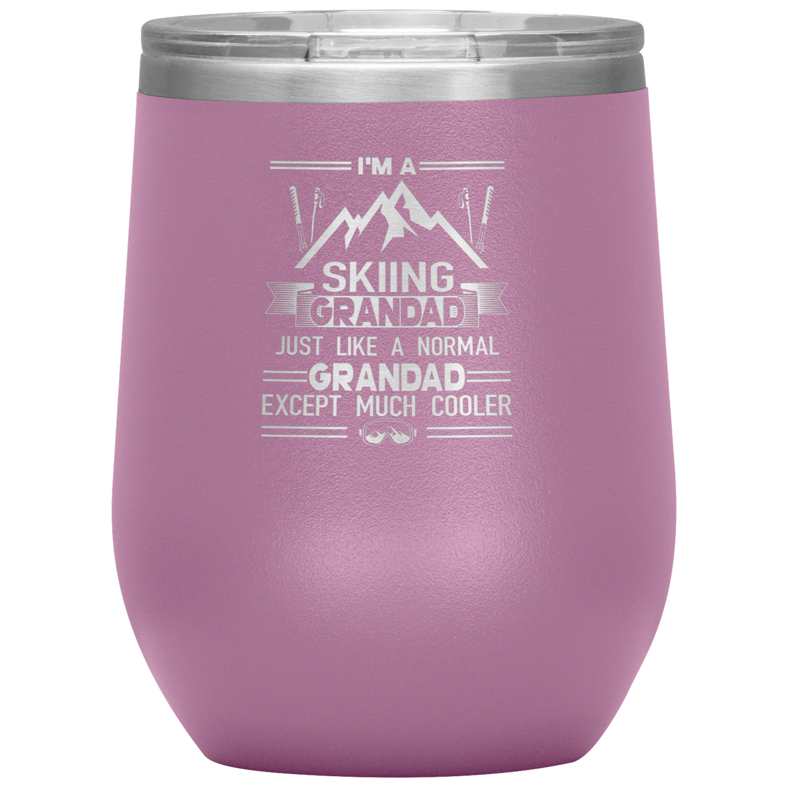 I'm A Skiing Grandad Wine 12oz Tumbler - Powderaddicts