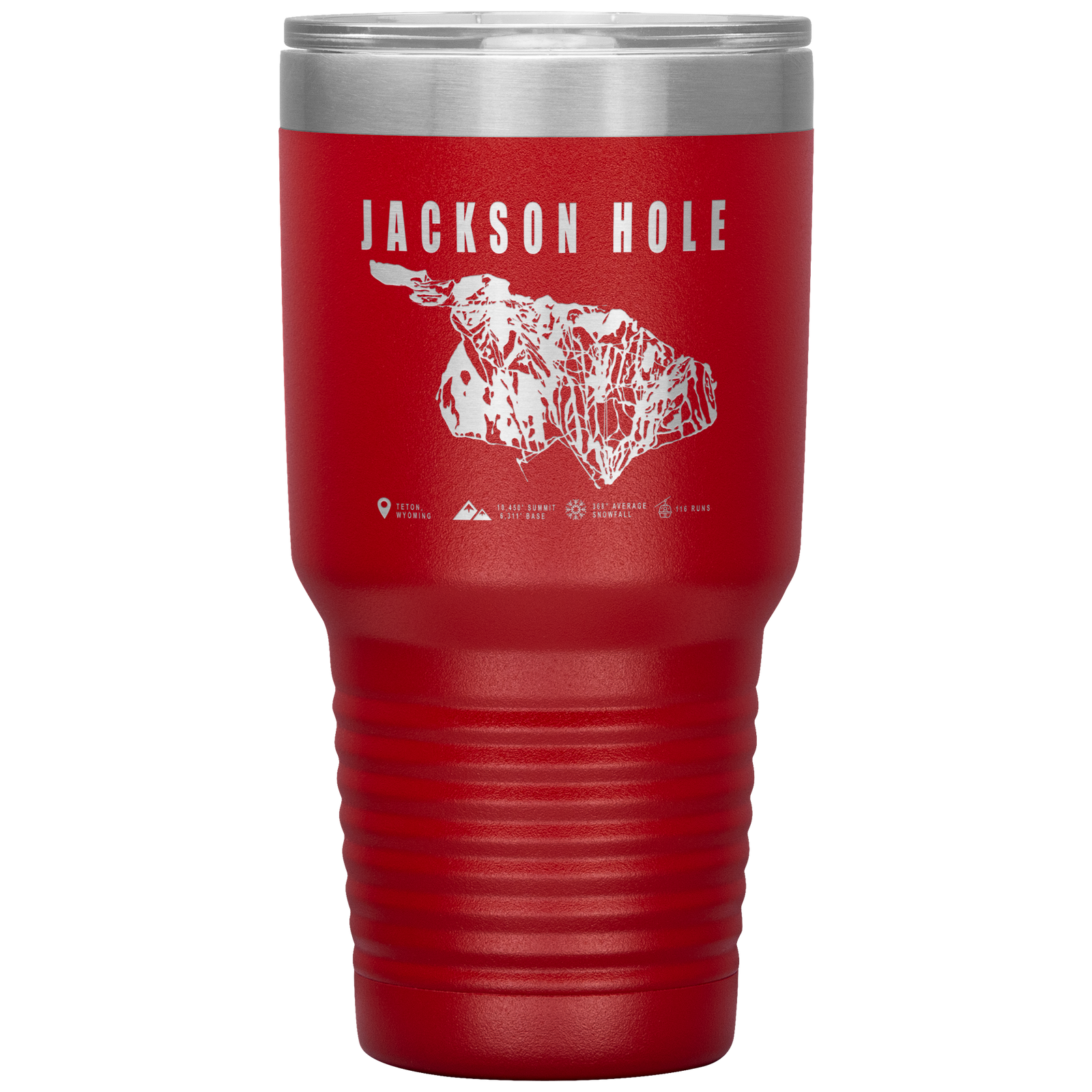 Jackson Hole Wyoming Ski Trail Map 30oz Tumbler - Powderaddicts