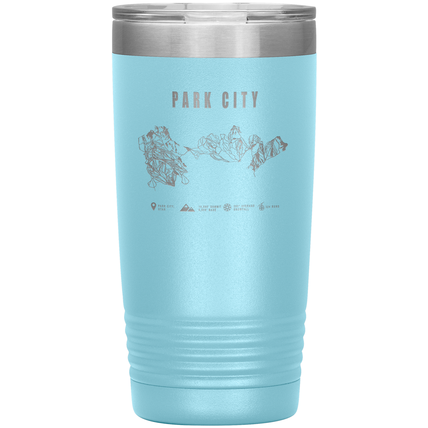 Park city,Utah Ski Trail Map 20oz Tumbler - Powderaddicts