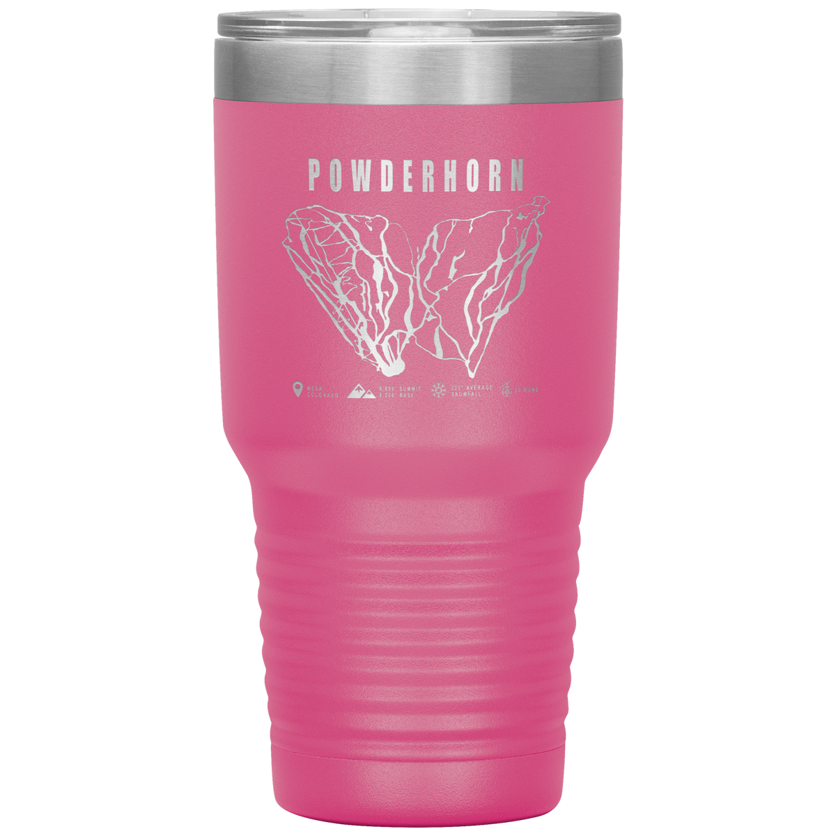 Powderhorn Colorado Ski Trail Map 30oz Tumbler - Powderaddicts