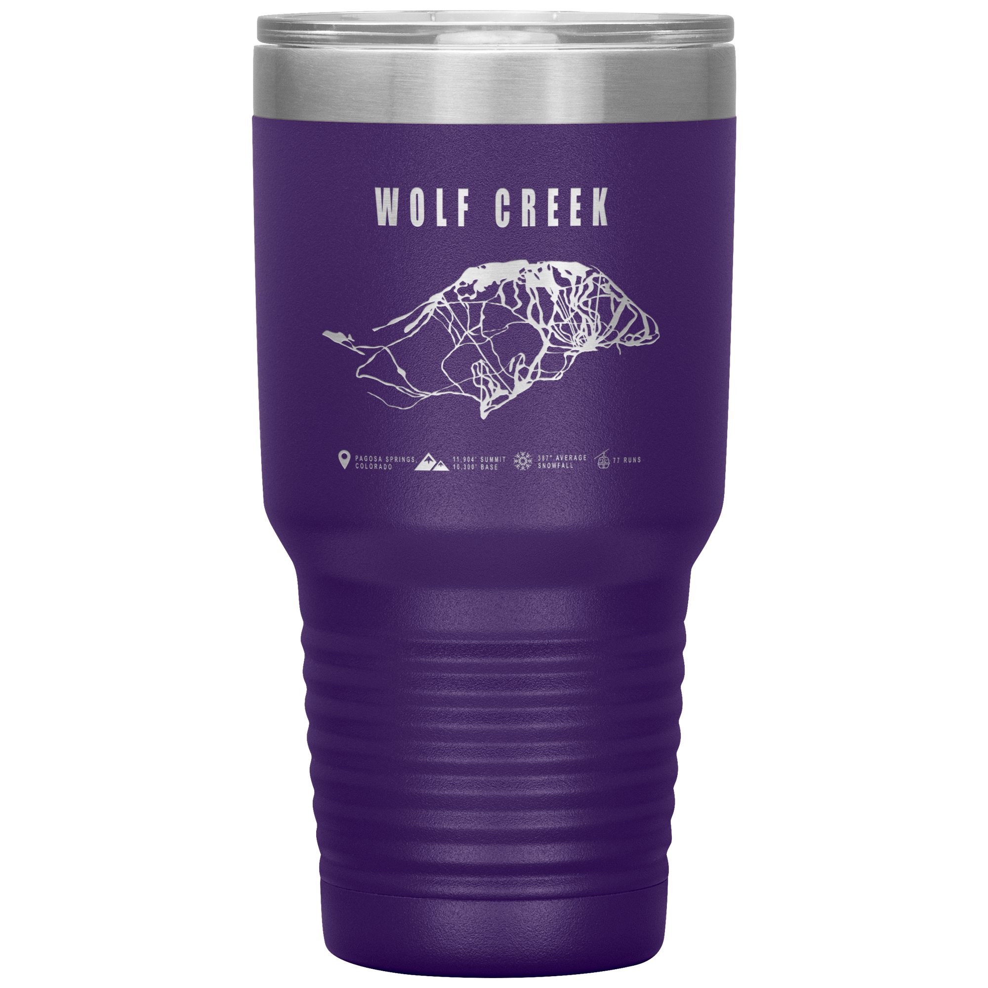 Wolf Creek Colorado Ski Trail Map 30oz Tumbler - Powderaddicts