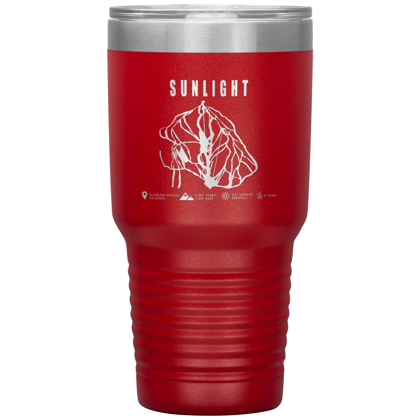 Sunlight Colorado Ski Trail Map 30oz Tumbler - Powderaddicts