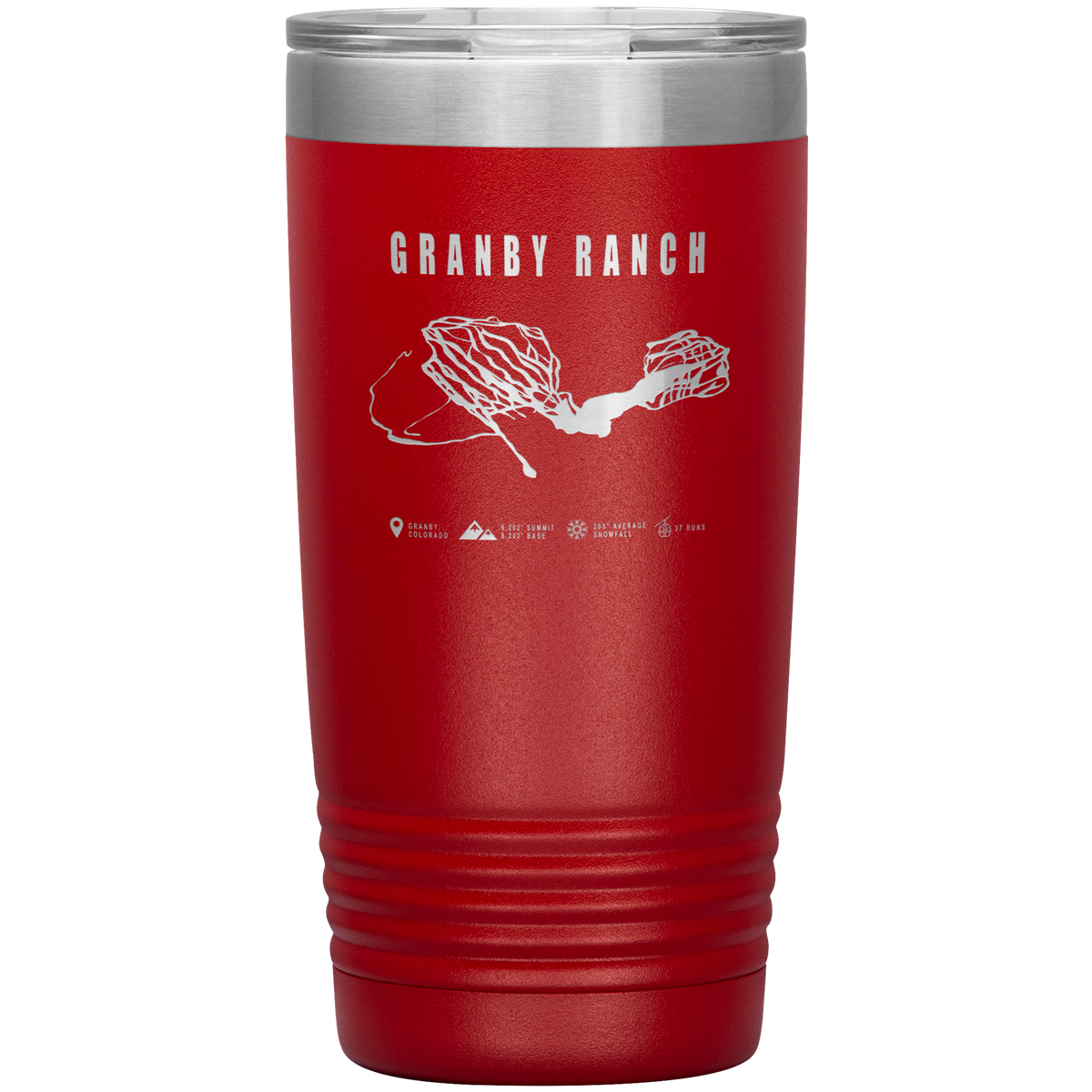 Granby Ranch Colorado Ski Trail Map 20oz Tumbler - Powderaddicts