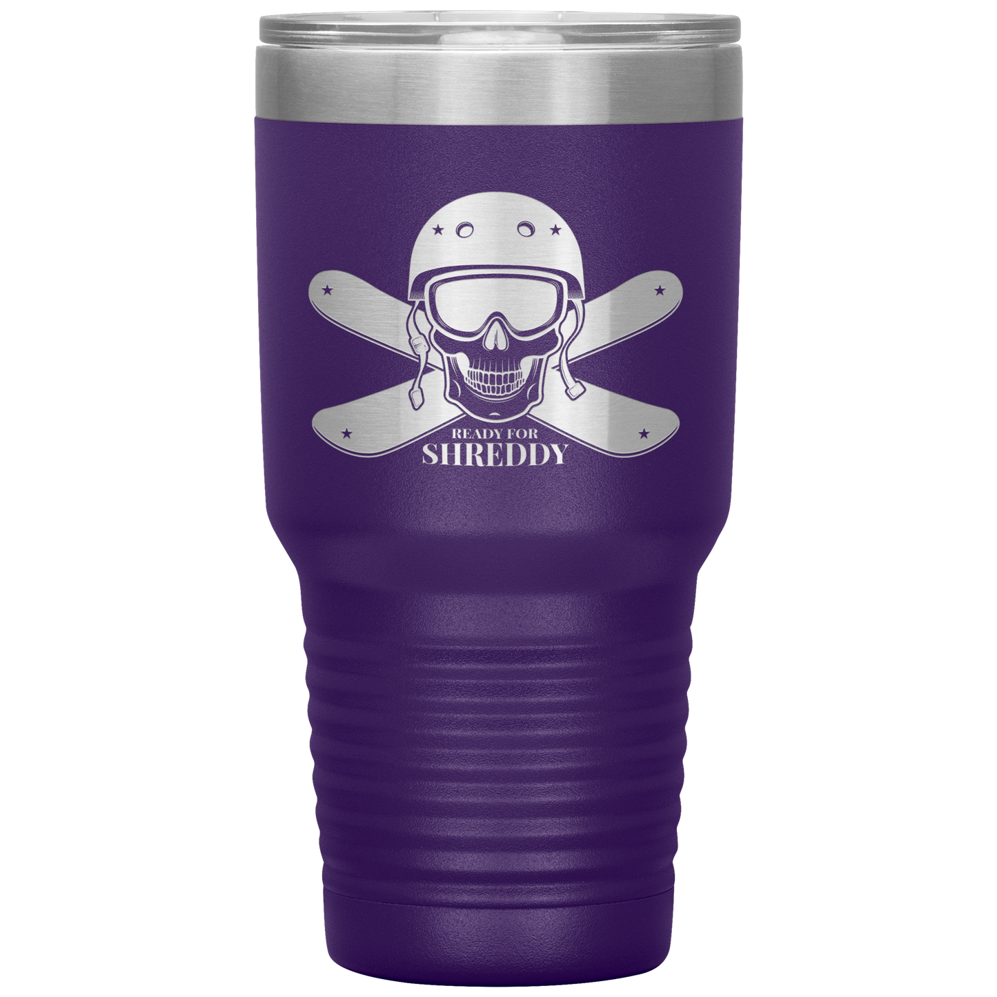 Ready For Shreddy Skeleton Skis 30oz Tumbler - Powderaddicts