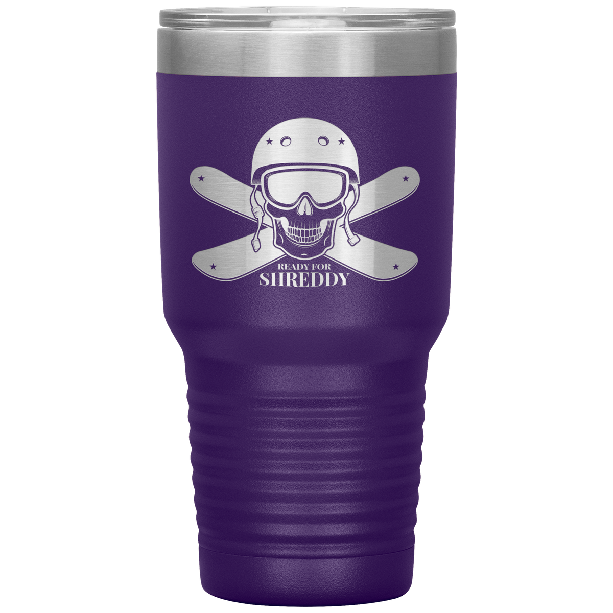 Ready For Shreddy Skeleton Skis 30oz Tumbler - Powderaddicts