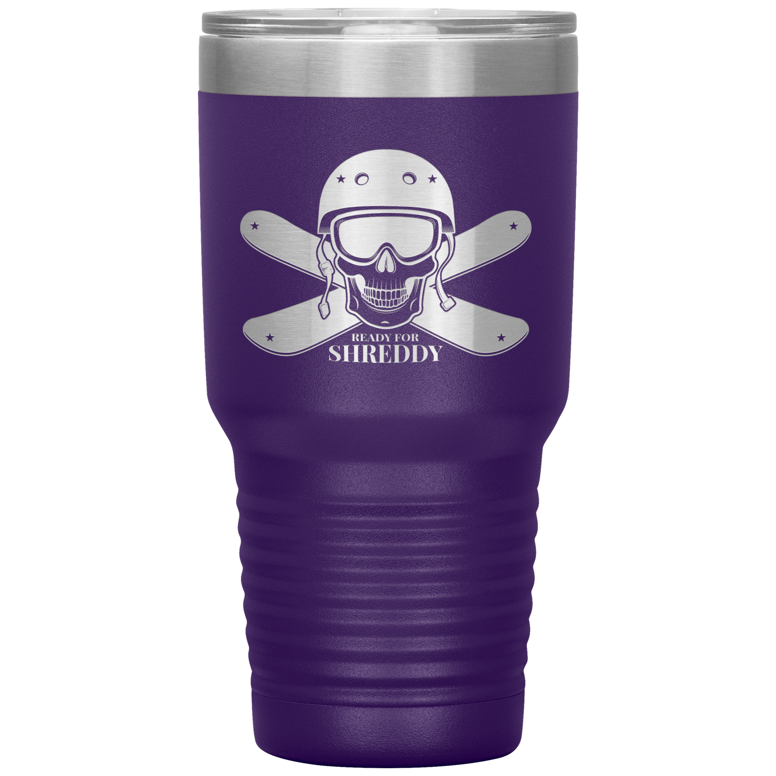 Ready For Shreddy Skeleton Skis 30oz Tumbler - Powderaddicts