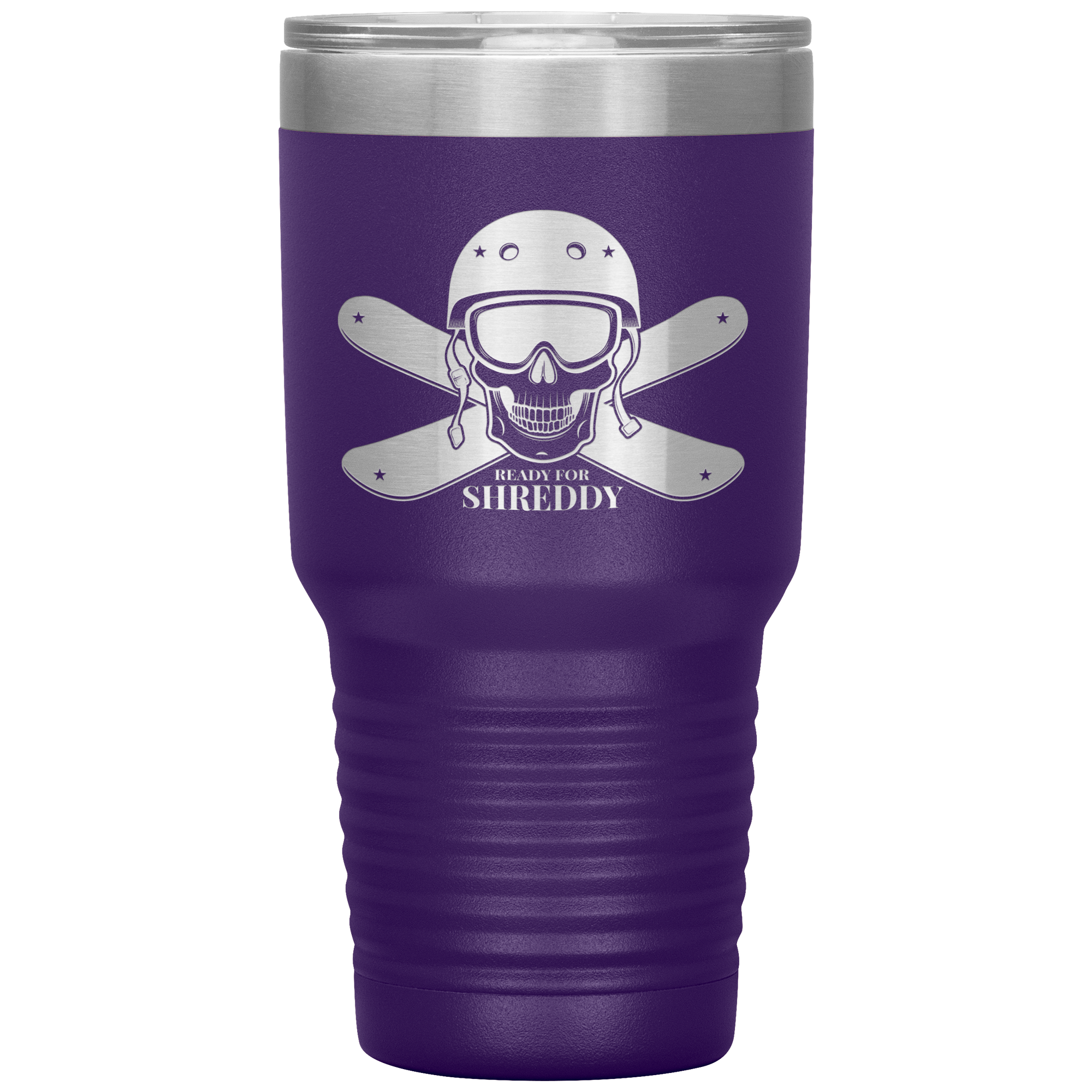 Ready For Shreddy Skeleton Skis 30oz Tumbler - Powderaddicts