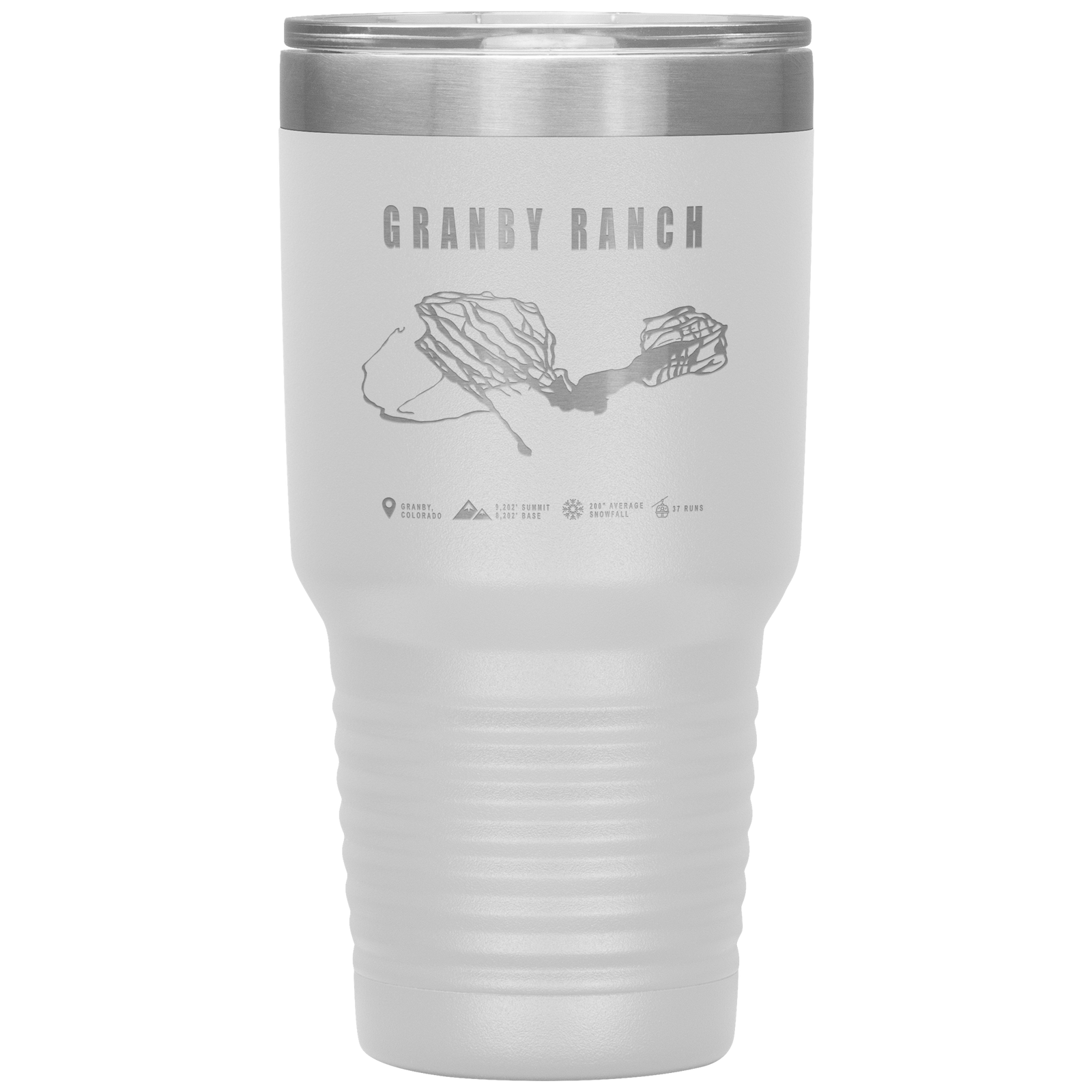 Granby Ranch Colorado Ski Trail Map 30oz Tumbler - Powderaddicts