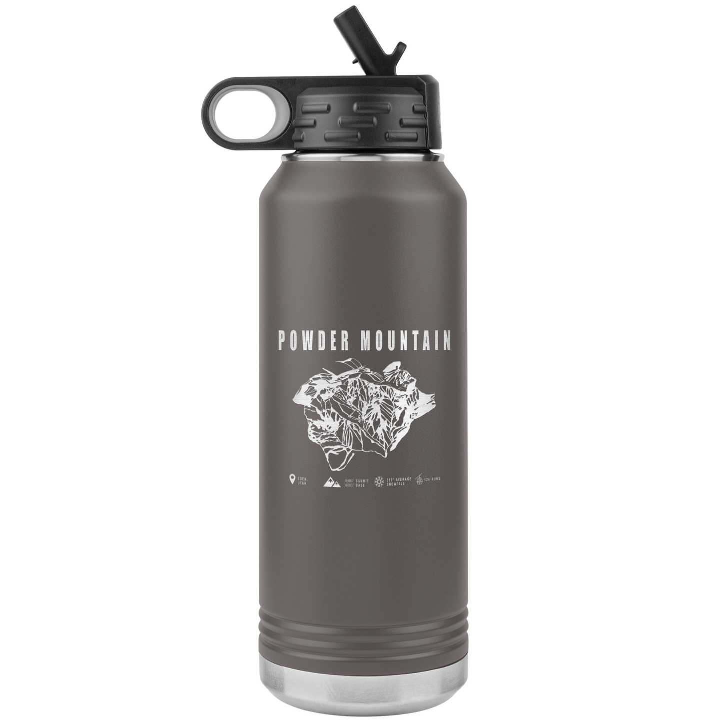 Powder Mountain,Utah Ski Trail Map 32oz Water Bottle Tumbler - Powderaddicts