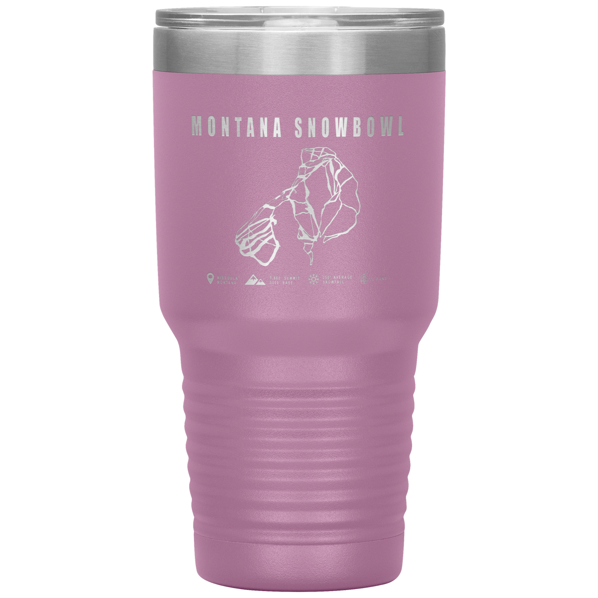 Montana Snowbowl, Montana Ski Trail Map 30oz Tumbler - Powderaddicts