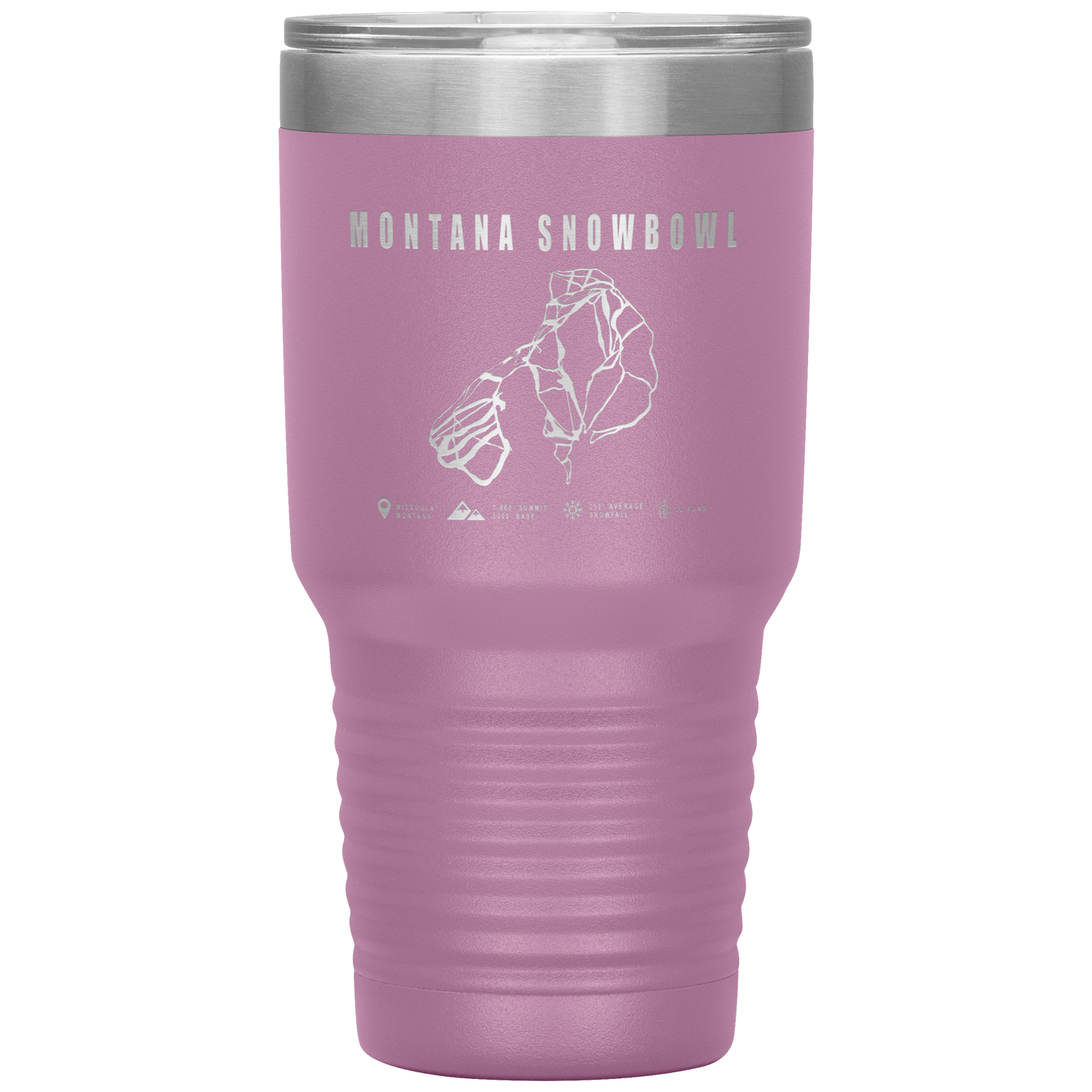 Montana Snowbowl, Montana Ski Trail Map 30oz Tumbler - Powderaddicts