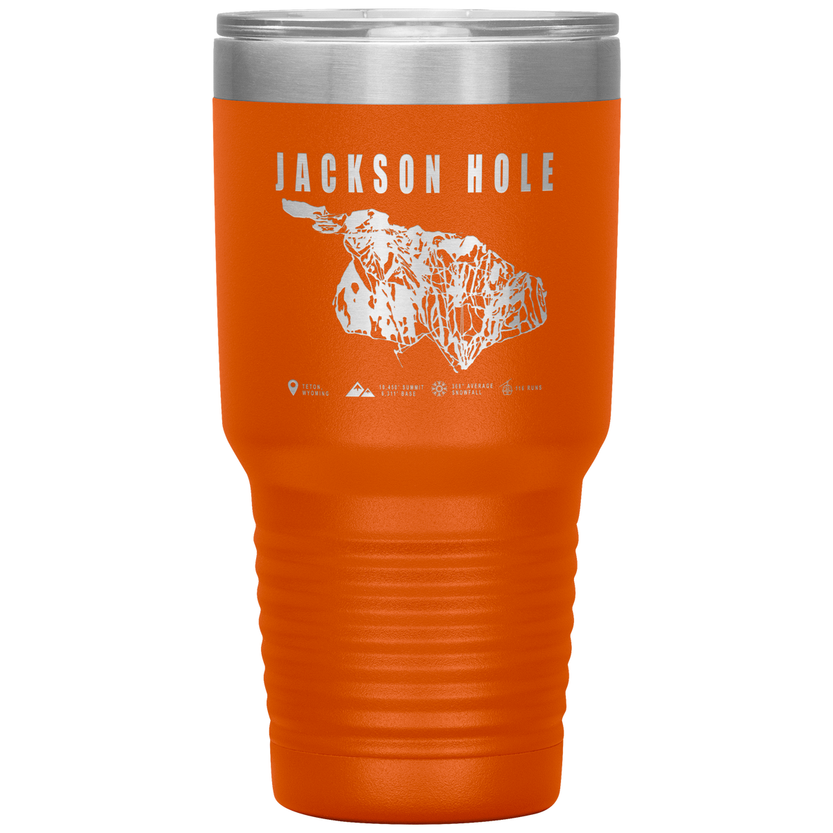Jackson Hole Wyoming Ski Trail Map 30oz Tumbler - Powderaddicts