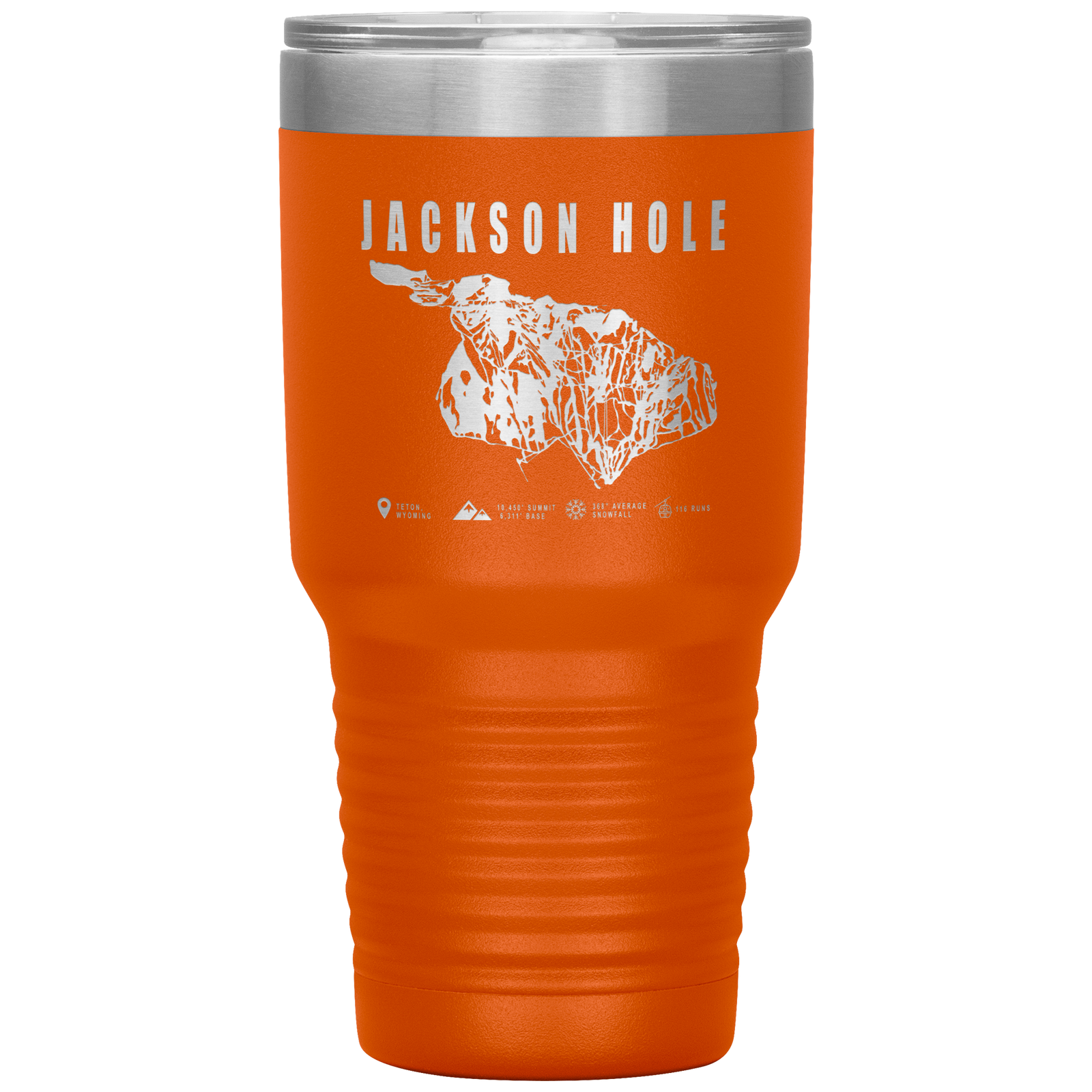 Jackson Hole Wyoming Ski Trail Map 30oz Tumbler - Powderaddicts