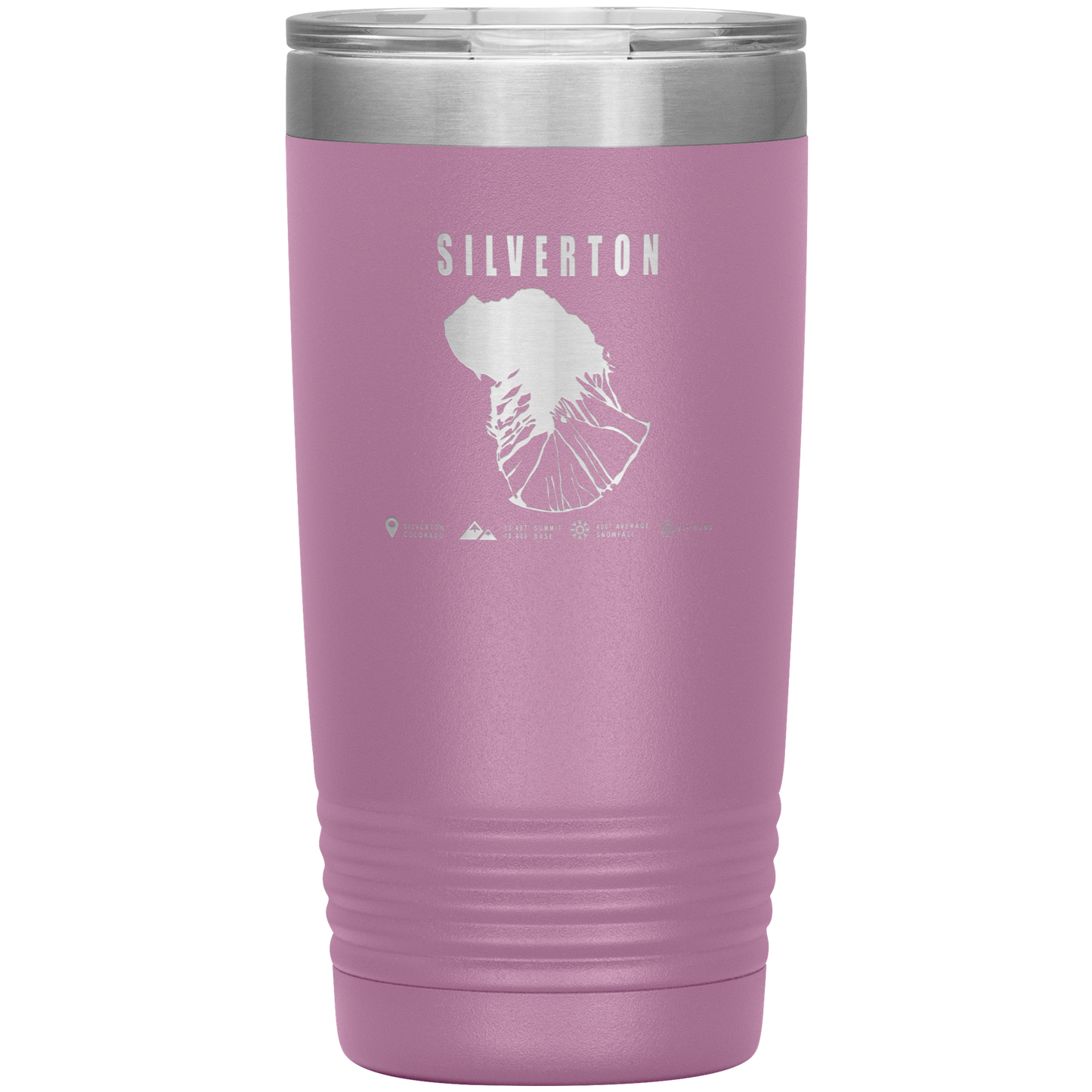 Silverton Colorado Ski Trail Map 20oz Tumbler - Powderaddicts