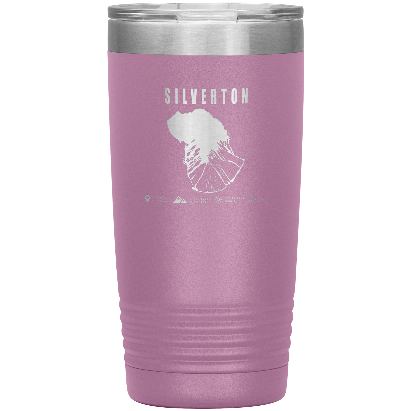 Silverton Colorado Ski Trail Map 20oz Tumbler - Powderaddicts