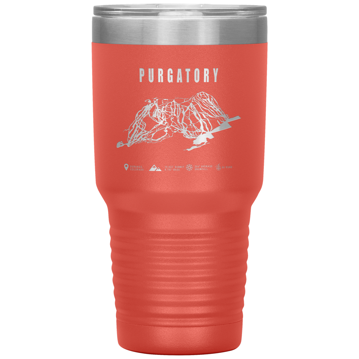 Purgatory Colorado Ski Trail Map 30oz Tumbler - Powderaddicts