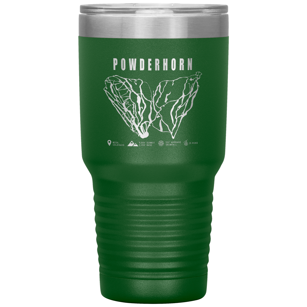 Powderhorn Colorado Ski Trail Map 30oz Tumbler - Powderaddicts