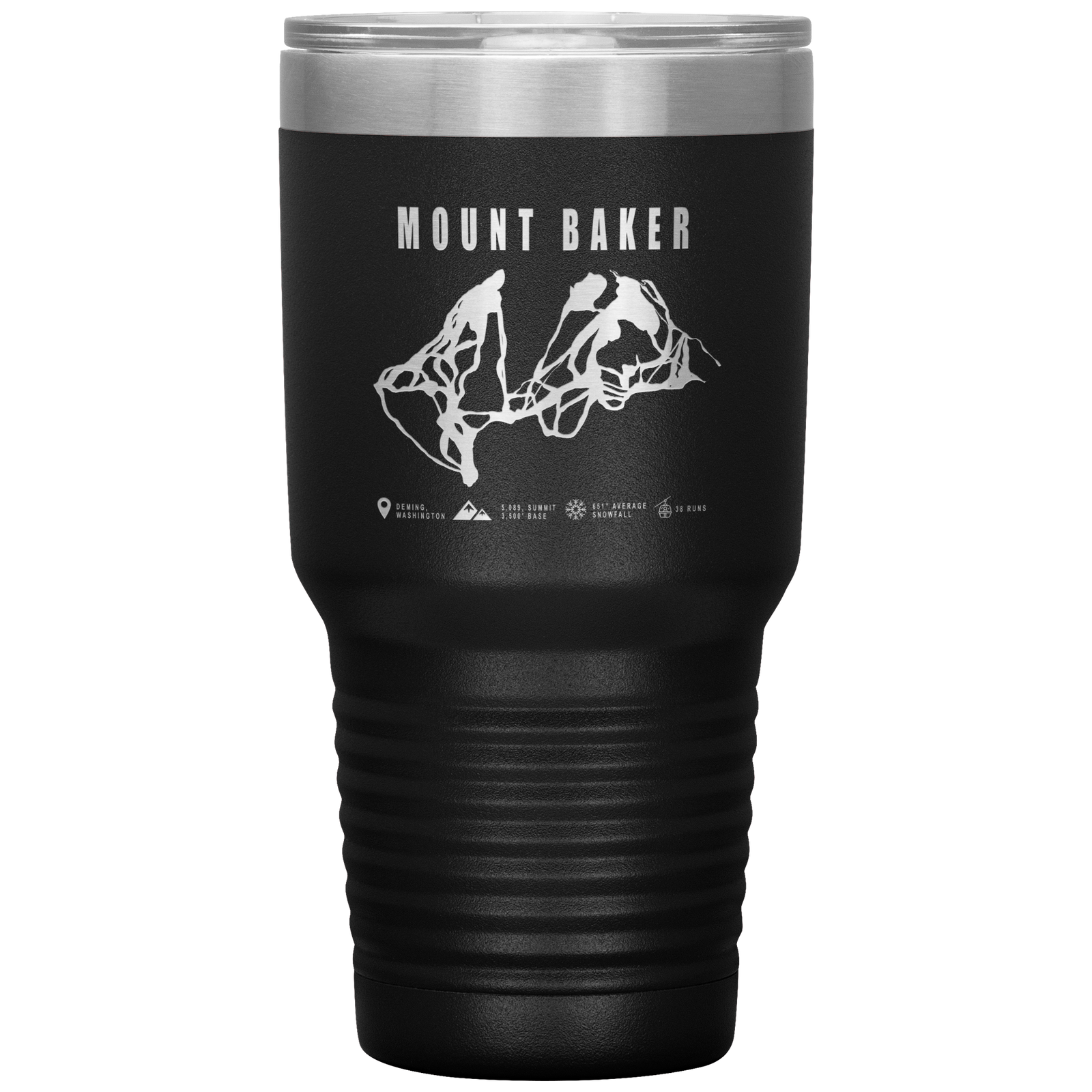 Mount Baker, Washington Ski Trail Map 30oz Tumbler - Powderaddicts