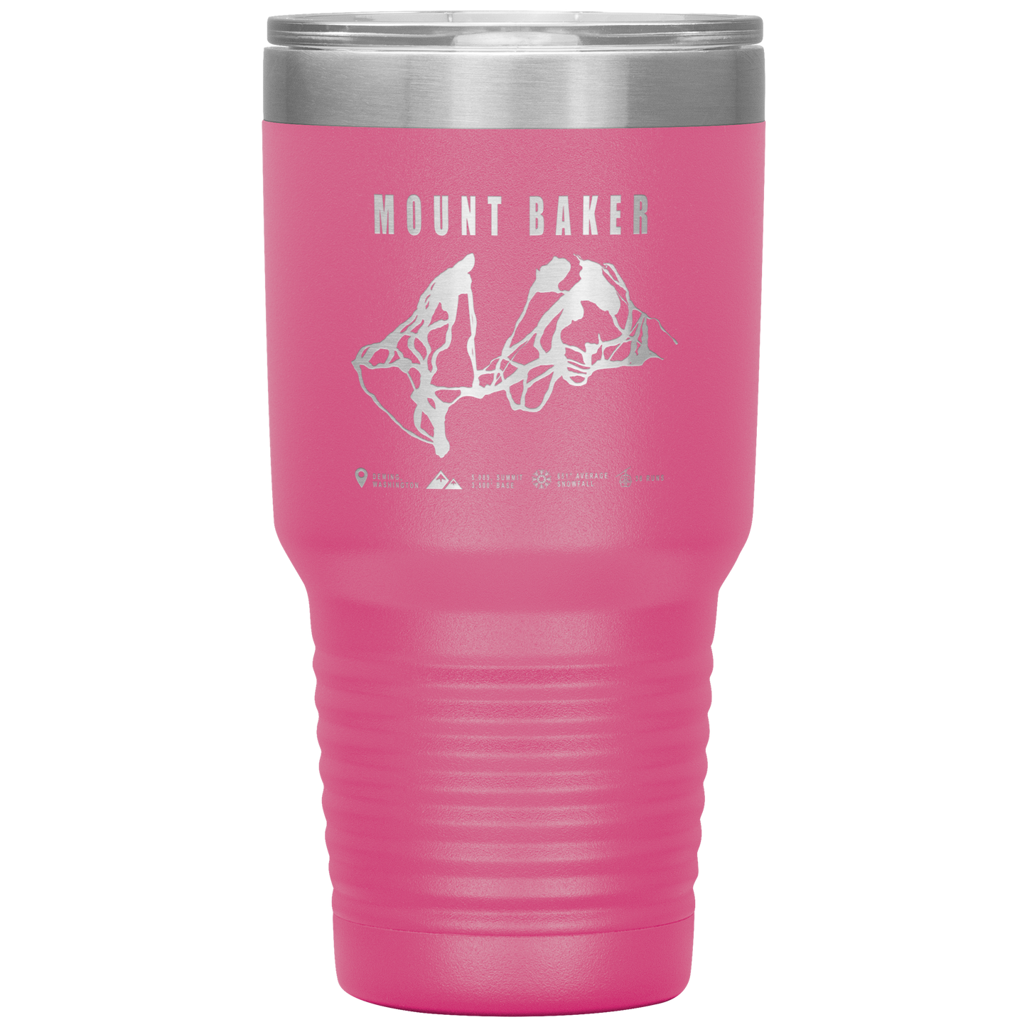 Mount Baker, Washington Ski Trail Map 30oz Tumbler - Powderaddicts