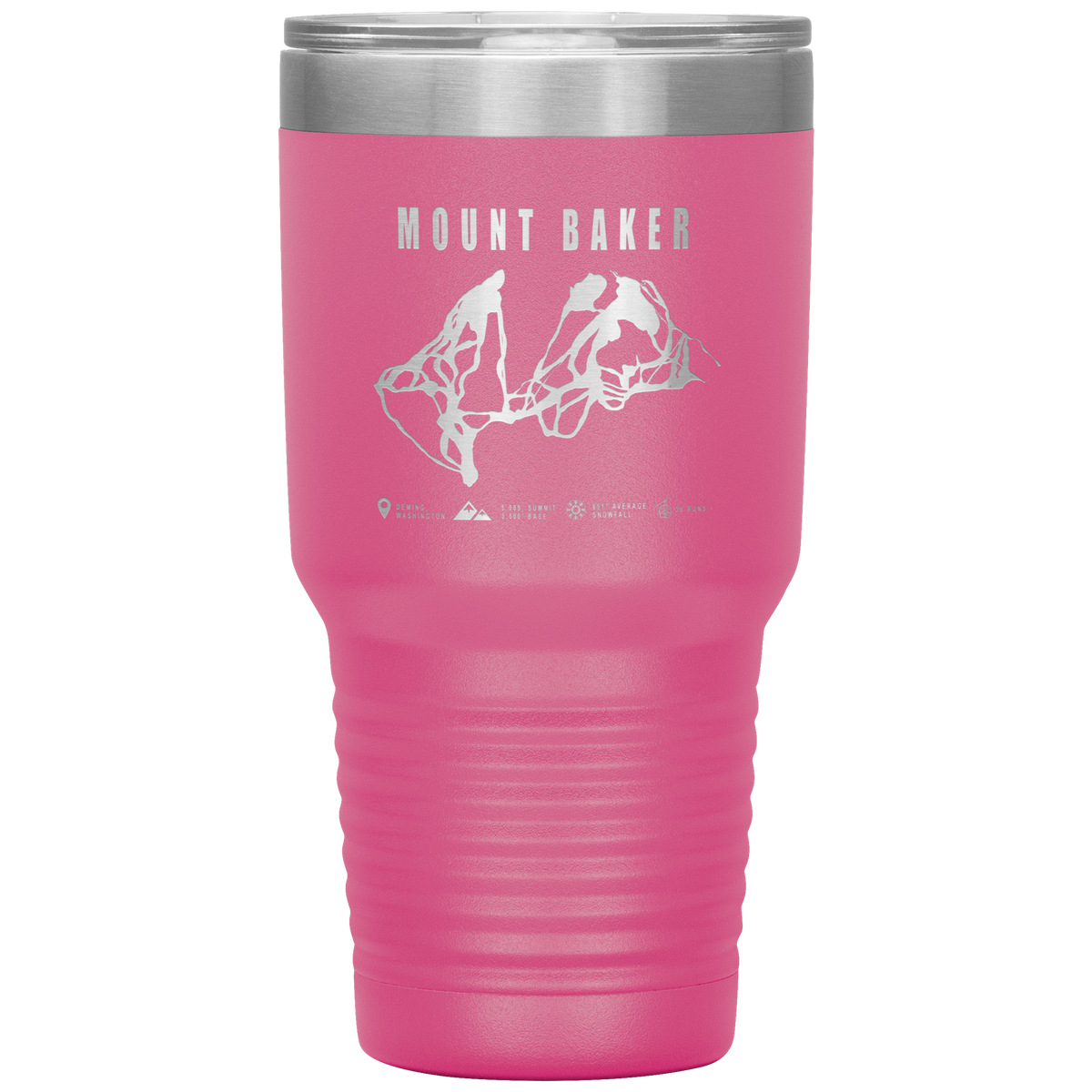 Mount Baker, Washington Ski Trail Map 30oz Tumbler - Powderaddicts