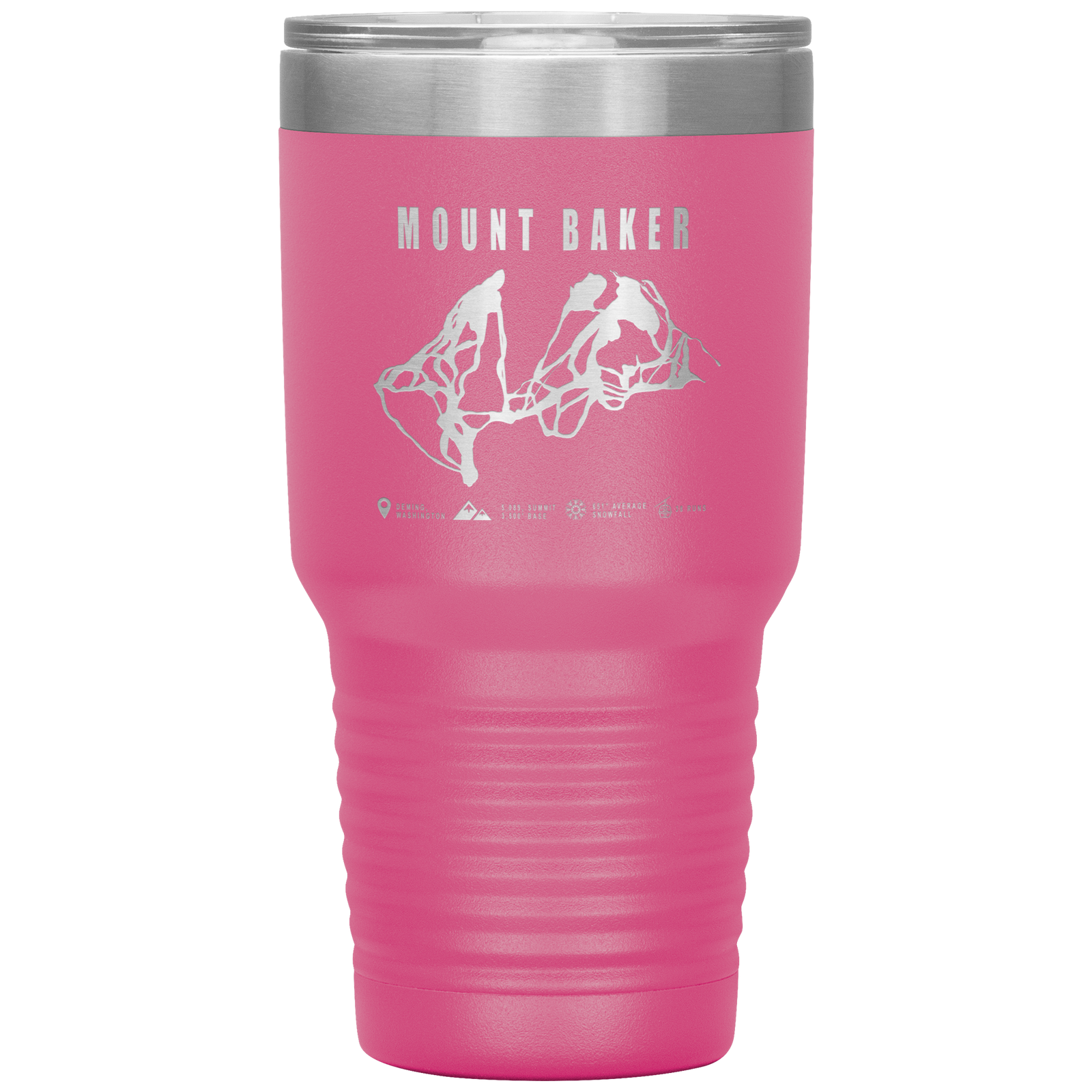 Mount Baker, Washington Ski Trail Map 30oz Tumbler - Powderaddicts