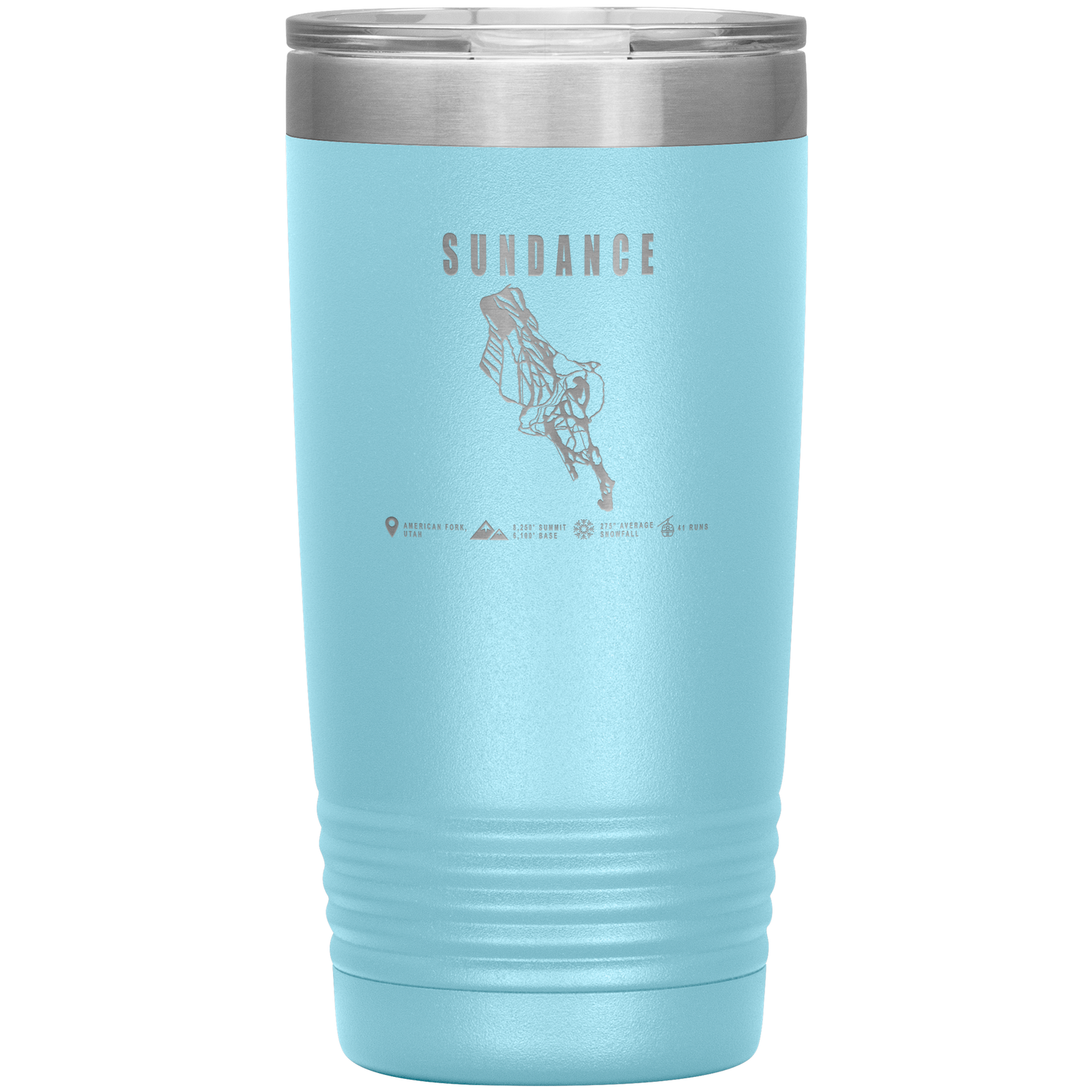 Sundance,Utah Ski Trail Map 20oz Tumbler - Powderaddicts