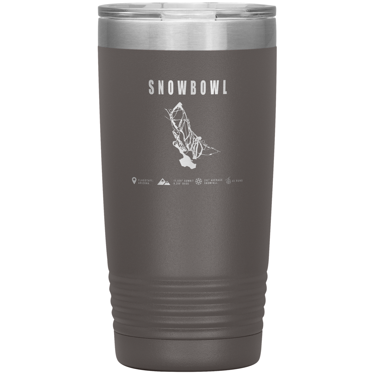 Snowbowl, Arizona Ski Trail Map 20oz Tumbler - Powderaddicts