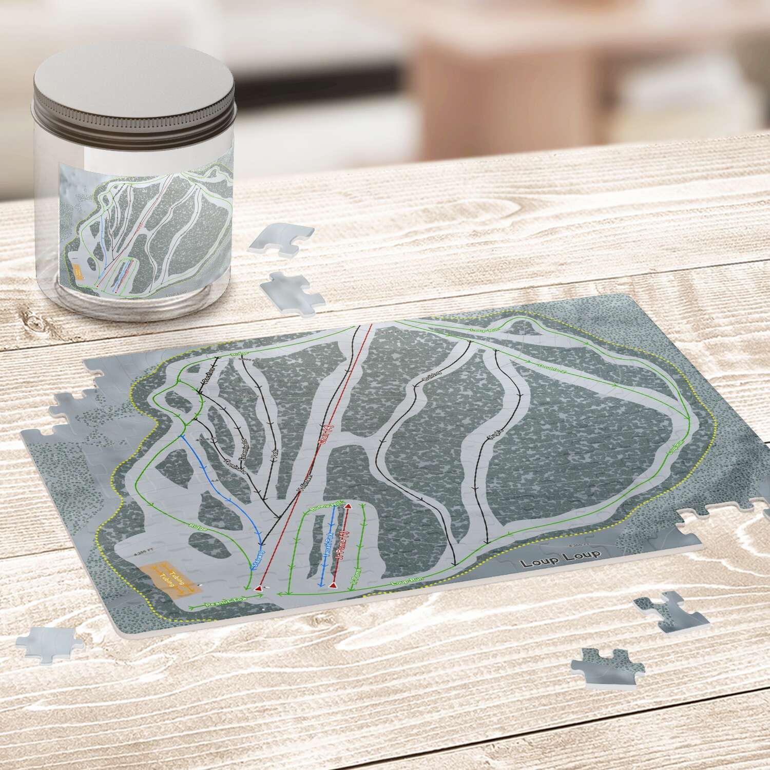 Loup Loup Washington Ski Map Resort Puzzle - Powderaddicts