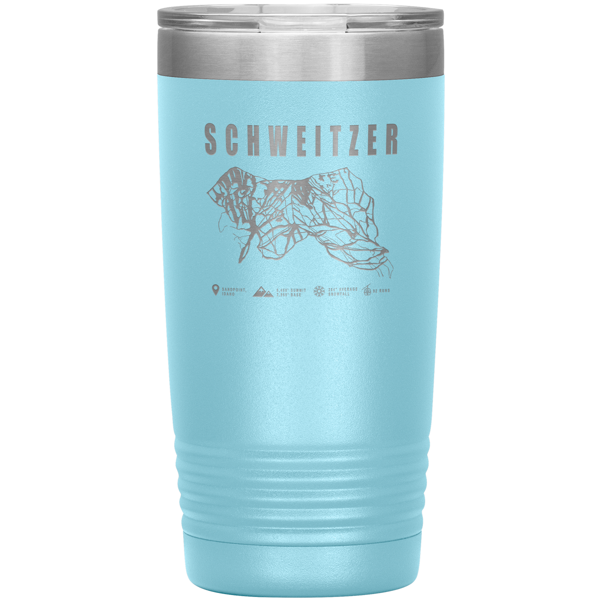 Schweitzer Idaho Ski Trail Map 20oz Tumbler - Powderaddicts