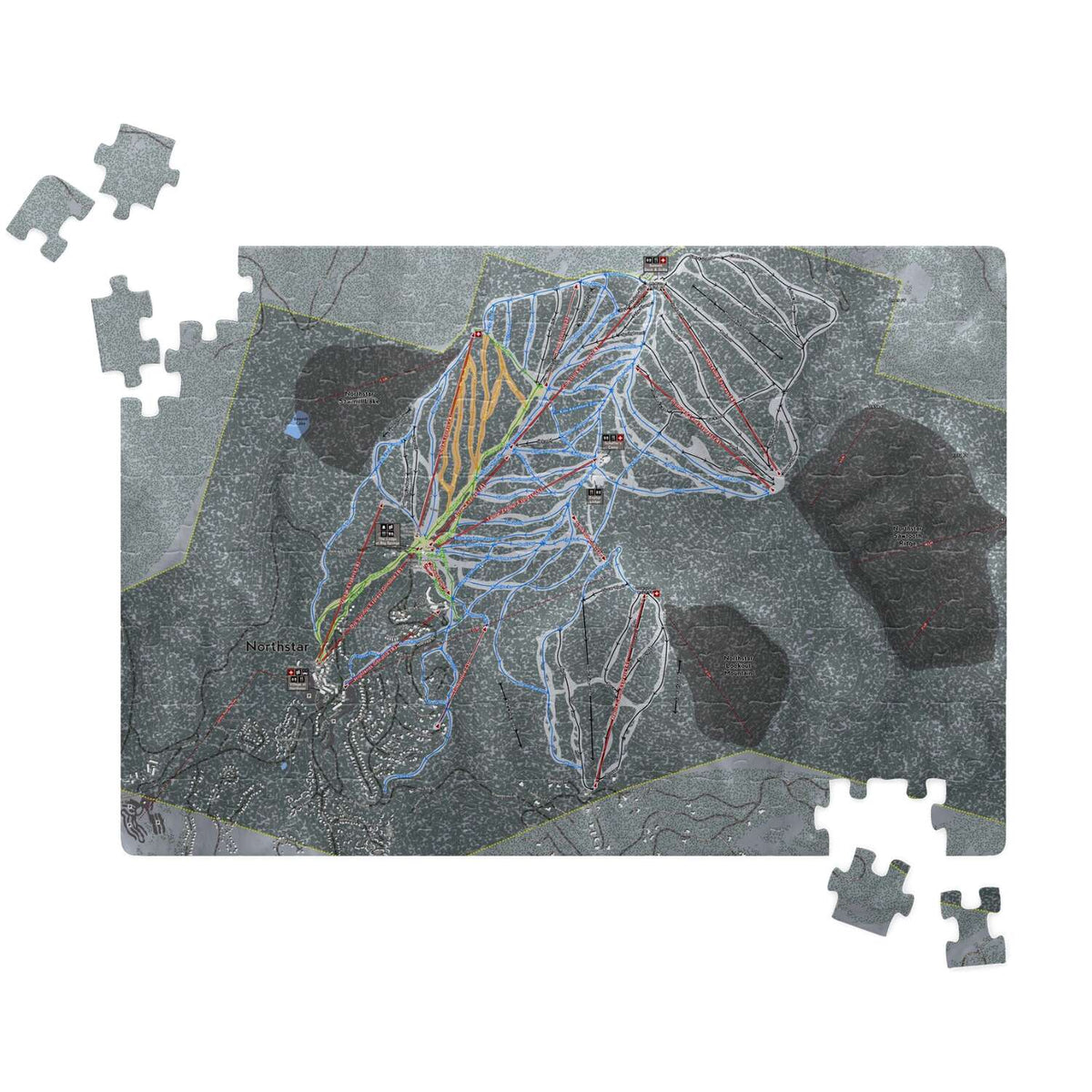 Northstar, California Ski Trail Map Puzzle - Powderaddicts