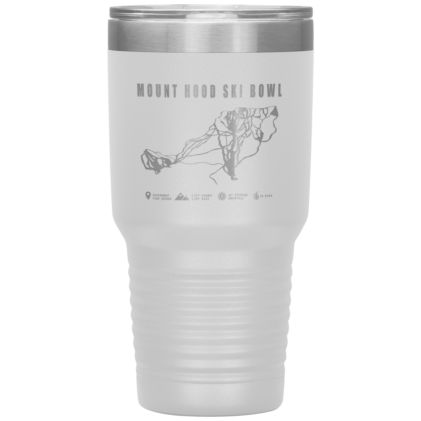 Mount Hood Ski Bowl, Oregon Ski Trail Map 30oz Tumbler - Powderaddicts