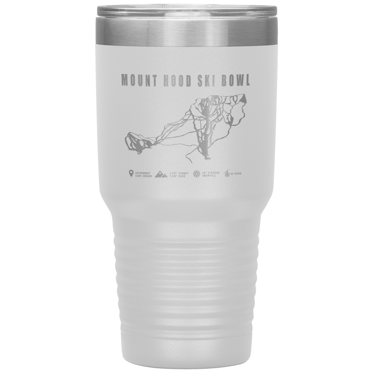 Mount Hood Ski Bowl, Oregon Ski Trail Map 30oz Tumbler - Powderaddicts