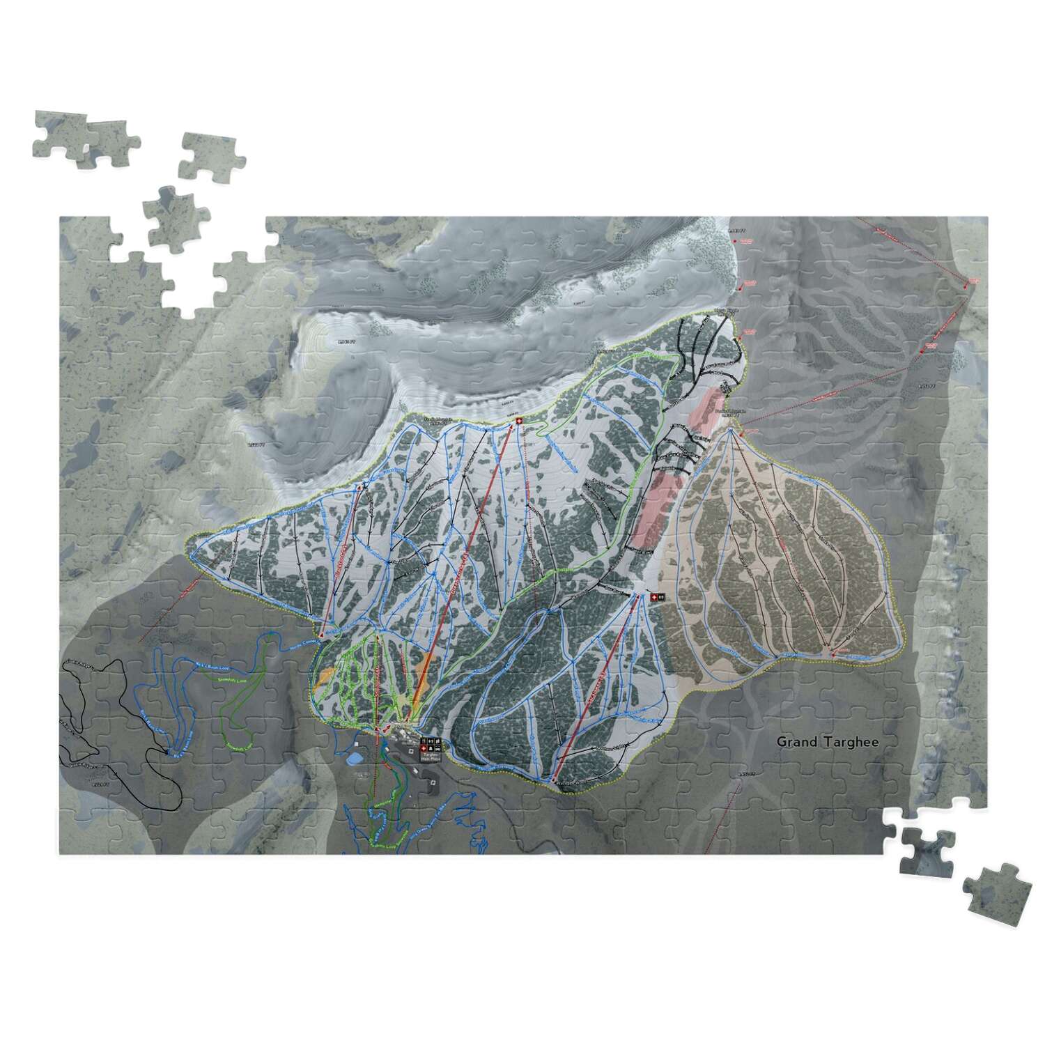 Grand Targhee Wyoming Ski Trail Map Puzzle - Powderaddicts