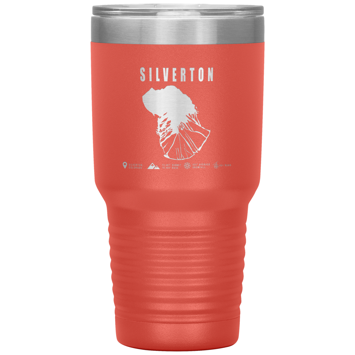 Silverton Colorado Ski Trail Map 30oz Tumbler - Powderaddicts