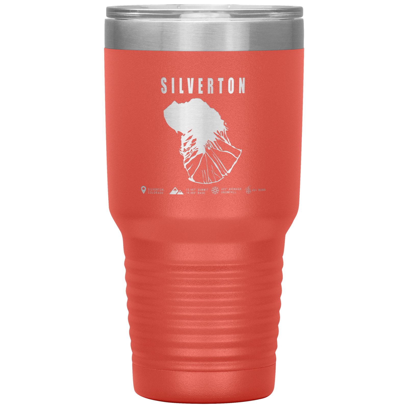 Silverton Colorado Ski Trail Map 30oz Tumbler - Powderaddicts