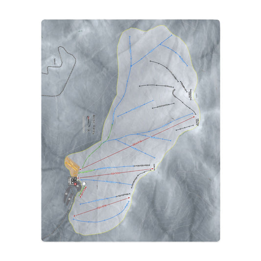 Artic Valley, Alaska Ski Resort Map Printed Beach Towel - Powderaddicts