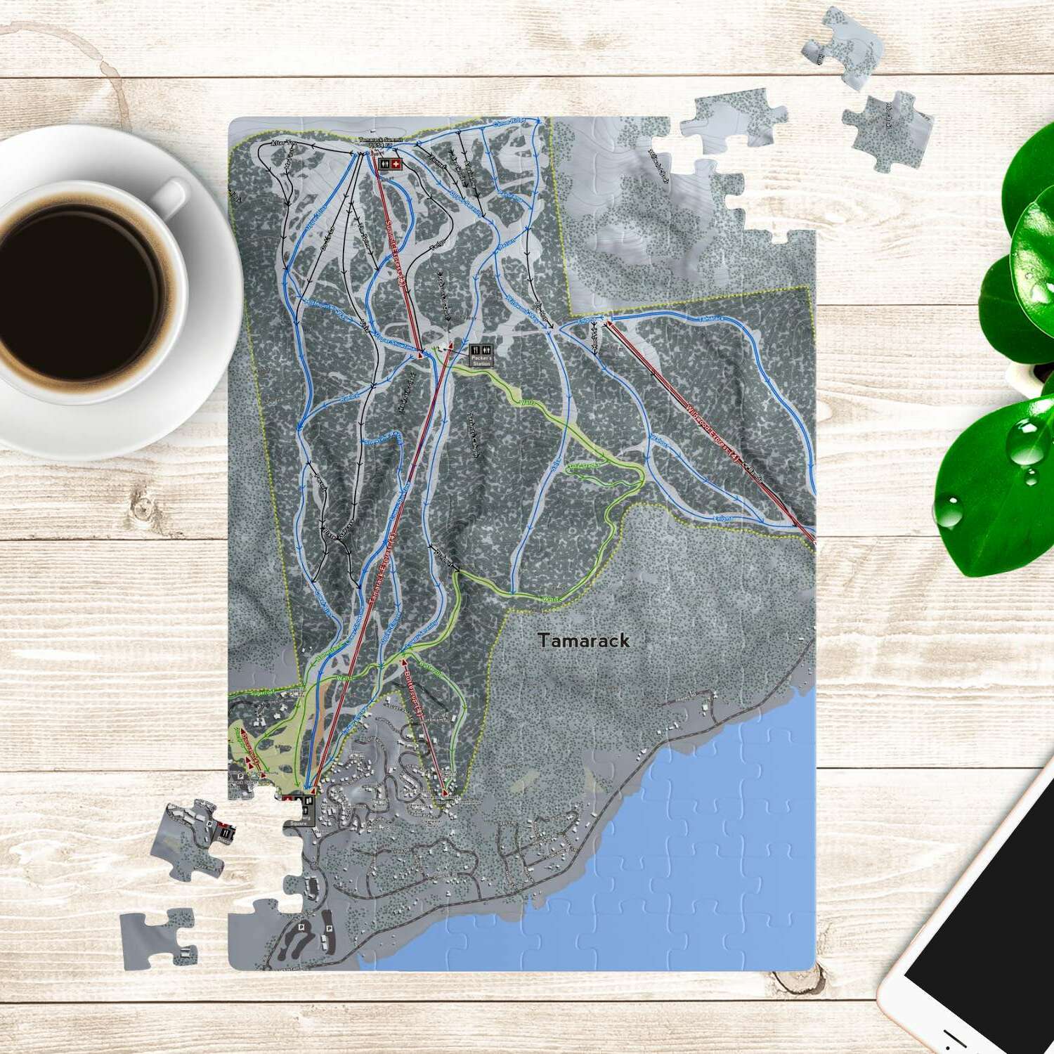 Tamarack, Idaho Ski Trail Map Puzzle - Powderaddicts