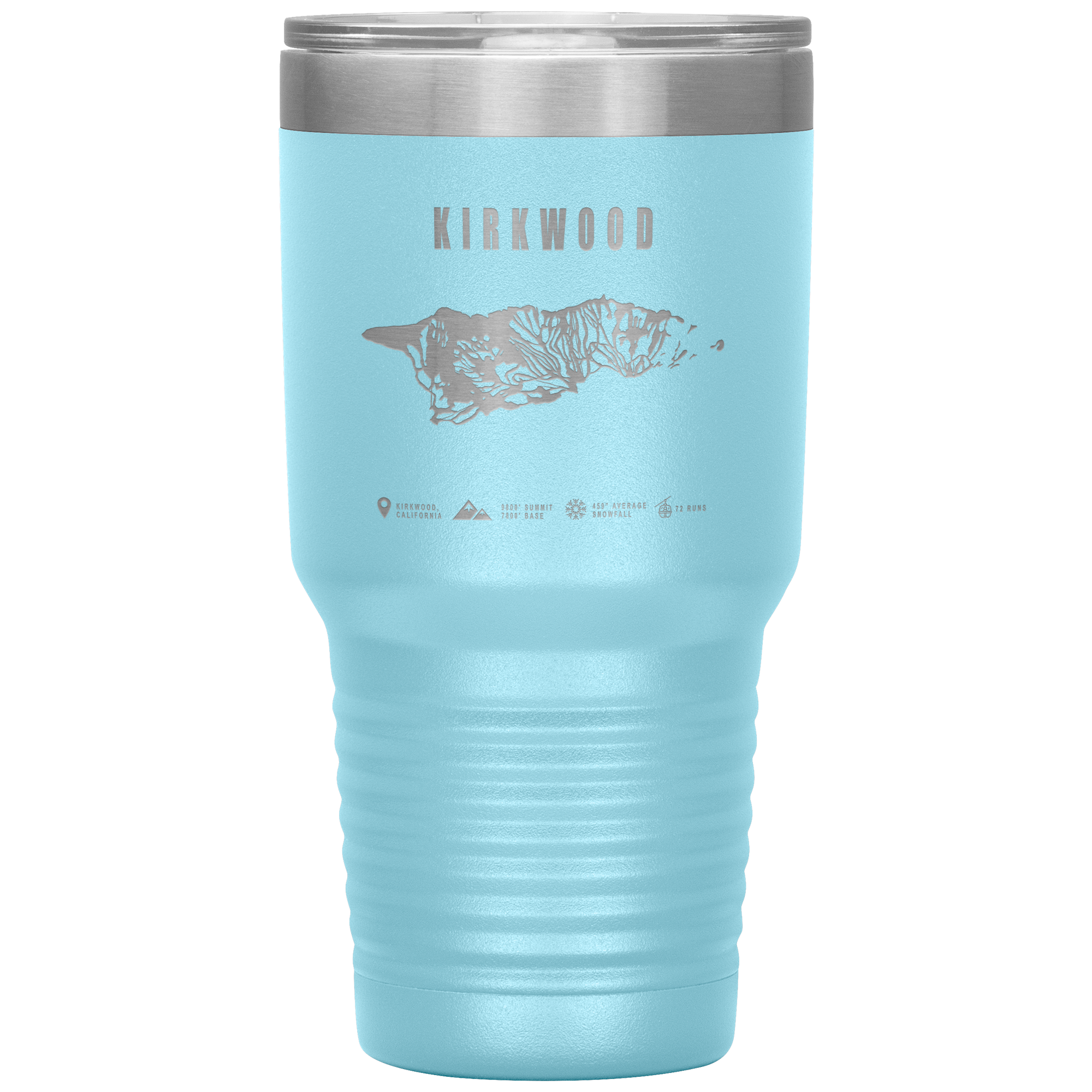 Kirkwood, California Ski Trail Map 30oz Tumbler - Powderaddicts