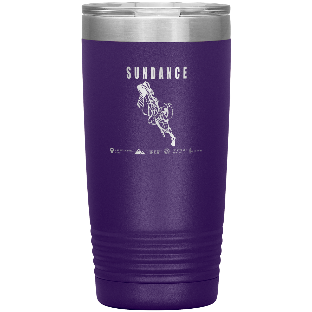 Sundance,Utah Ski Trail Map 20oz Tumbler - Powderaddicts