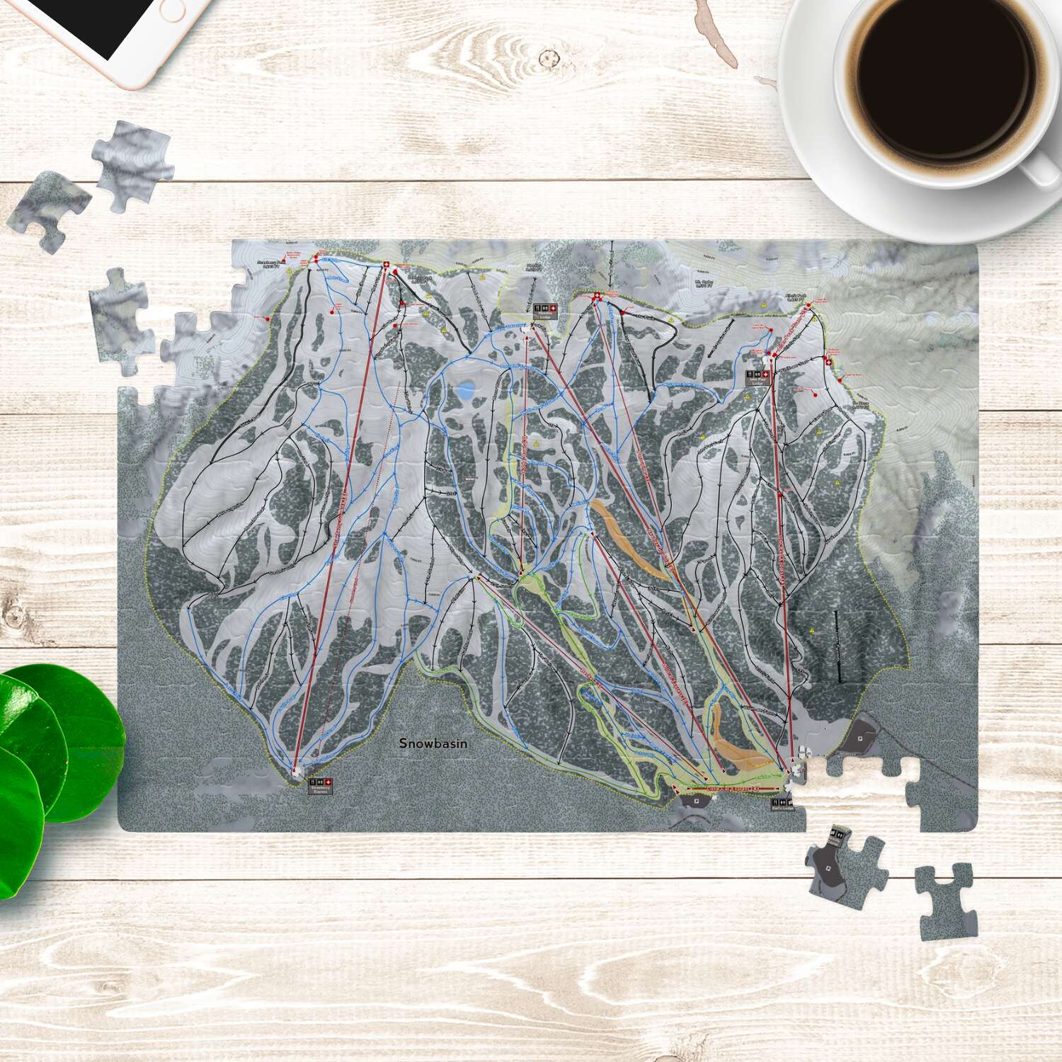 Snowbasin, Utah Ski Trail Map puzzle - Powderaddicts