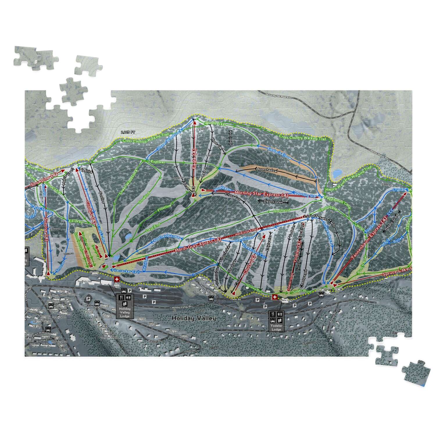 Holiday Valley New York Ski Trail Map Puzzles - Powderaddicts