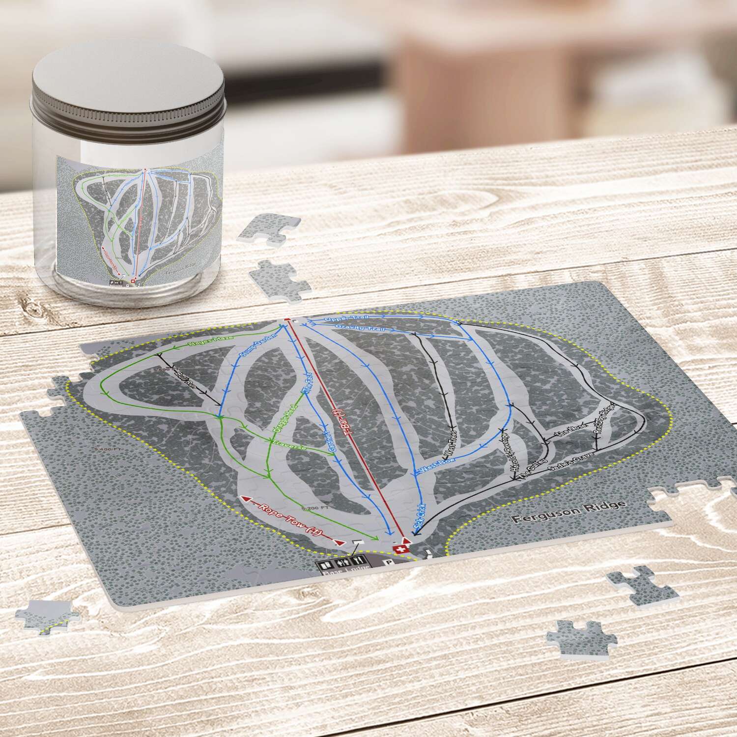 Ferguson Ridge Oregon Ski Trail Map Puzzle - Powderaddicts