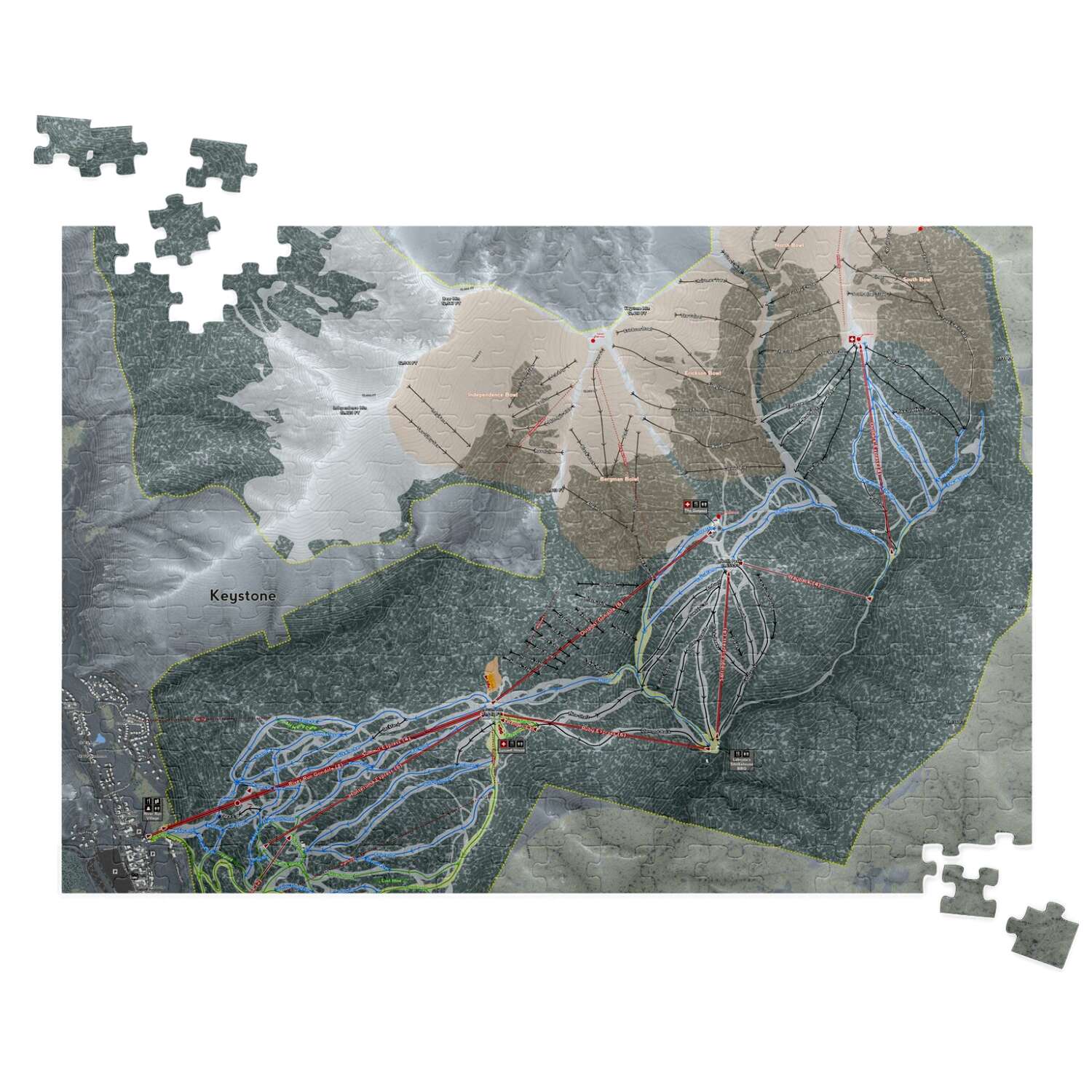 Keystone, Colorado Ski Trail Map Puzzle - Powderaddicts