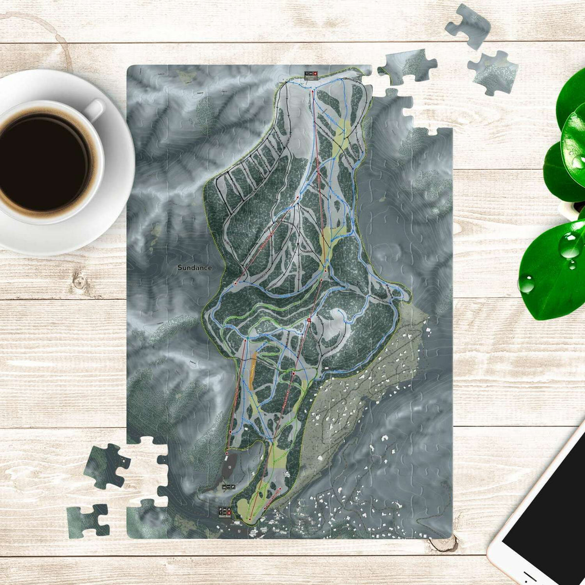 Sundance, Utah Ski Trail Map Puzzle - Powderaddicts